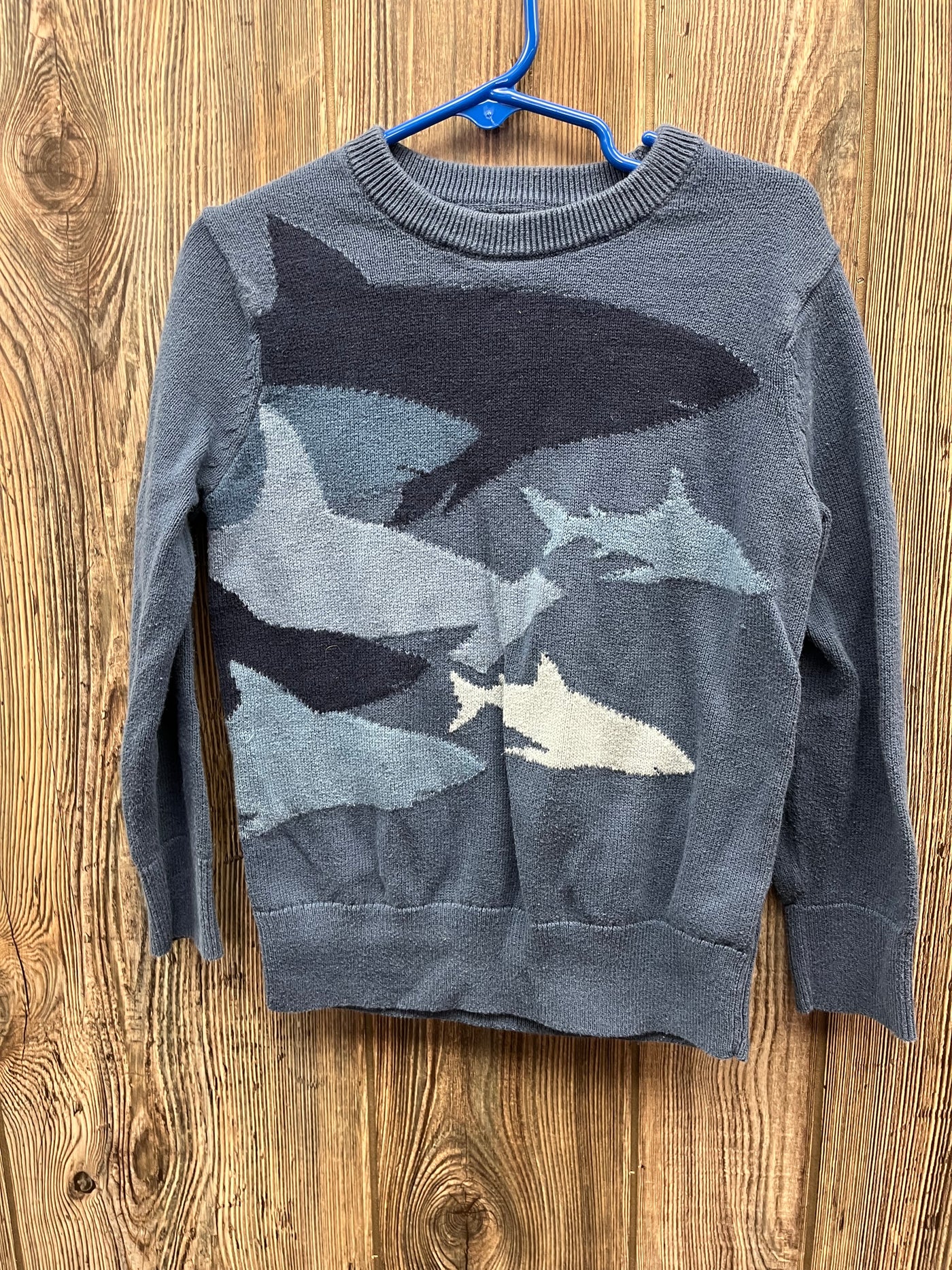 Boys  Youth XS Navy Shark Sweater