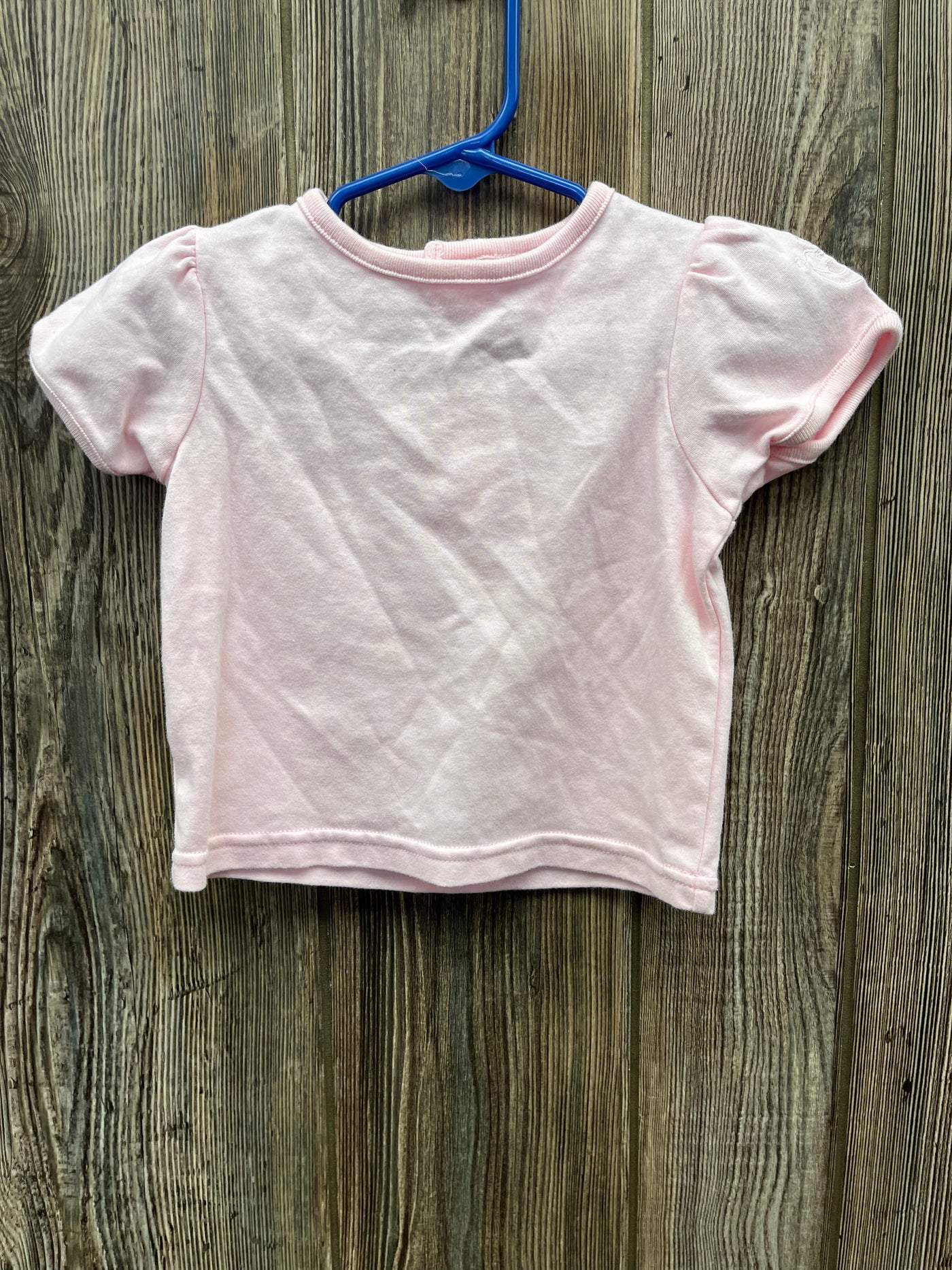 Girls Pink Back Button Top