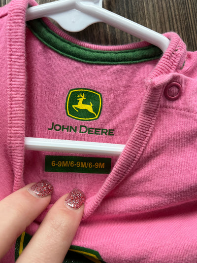 Girls 6-9 mo Pink John Deere Short Sleeve Onesie