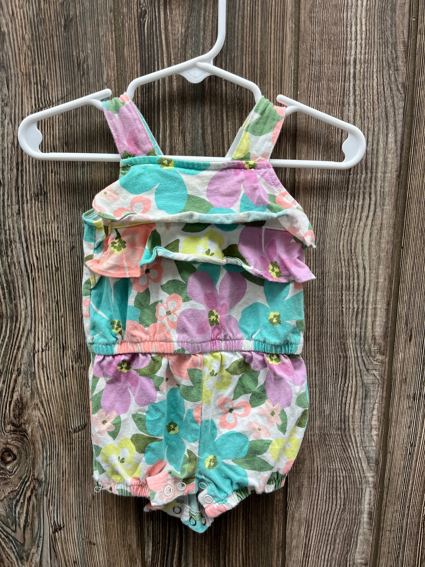 Girls 6 mo Romper with Pastel Flowers