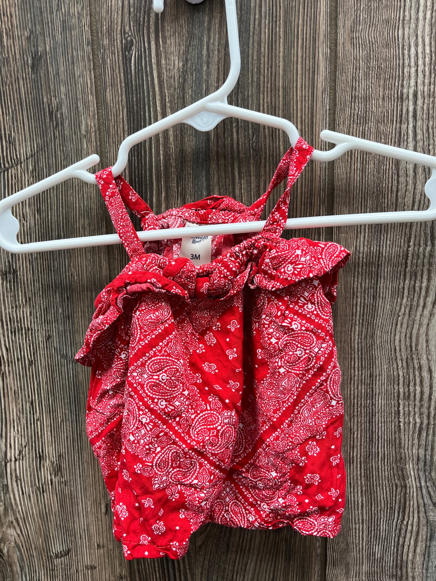 Girl 3 mo Red Bandana Tank Top