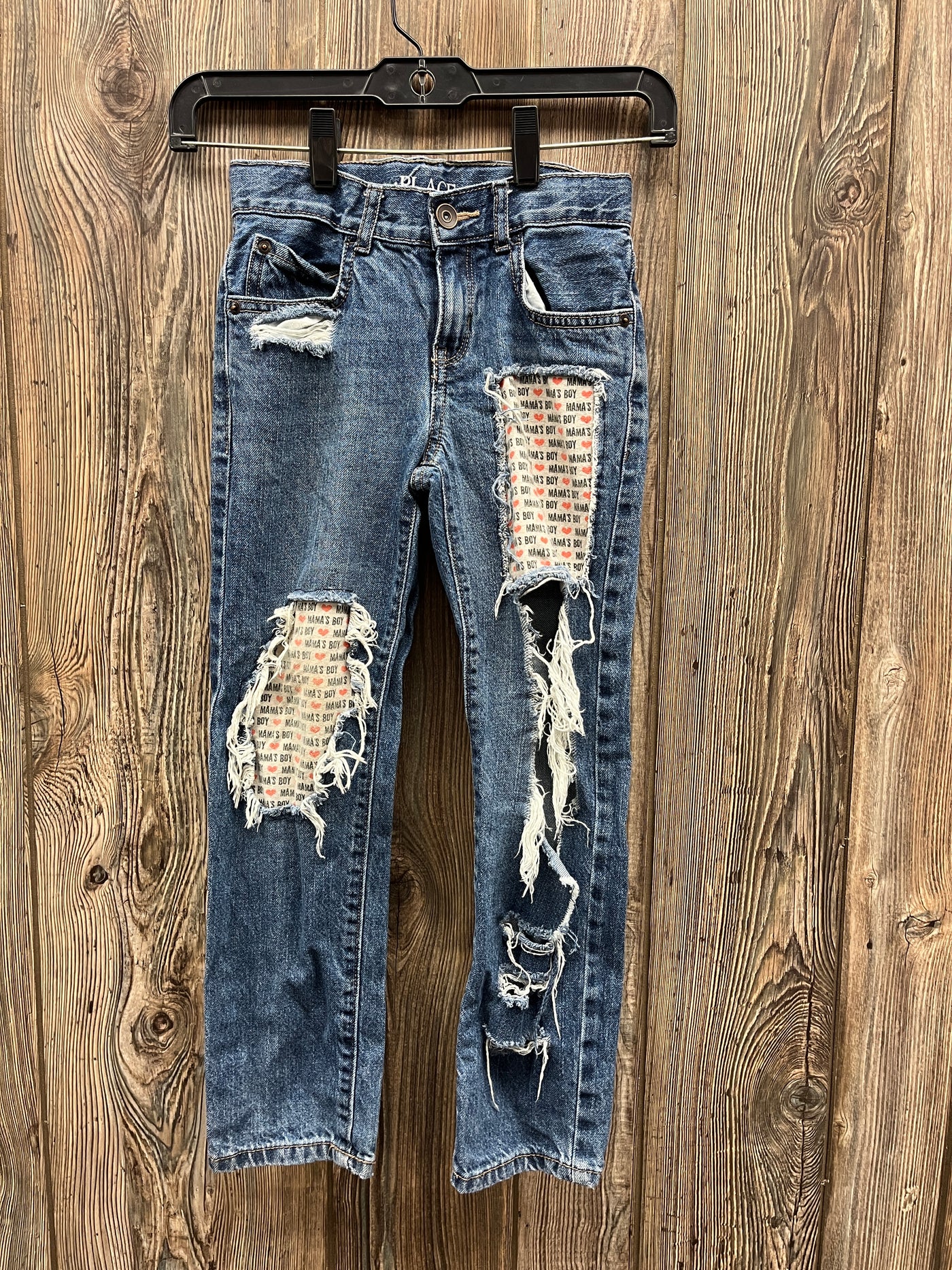 Boys 7 Ripped Mamas Boy Blue Jeans