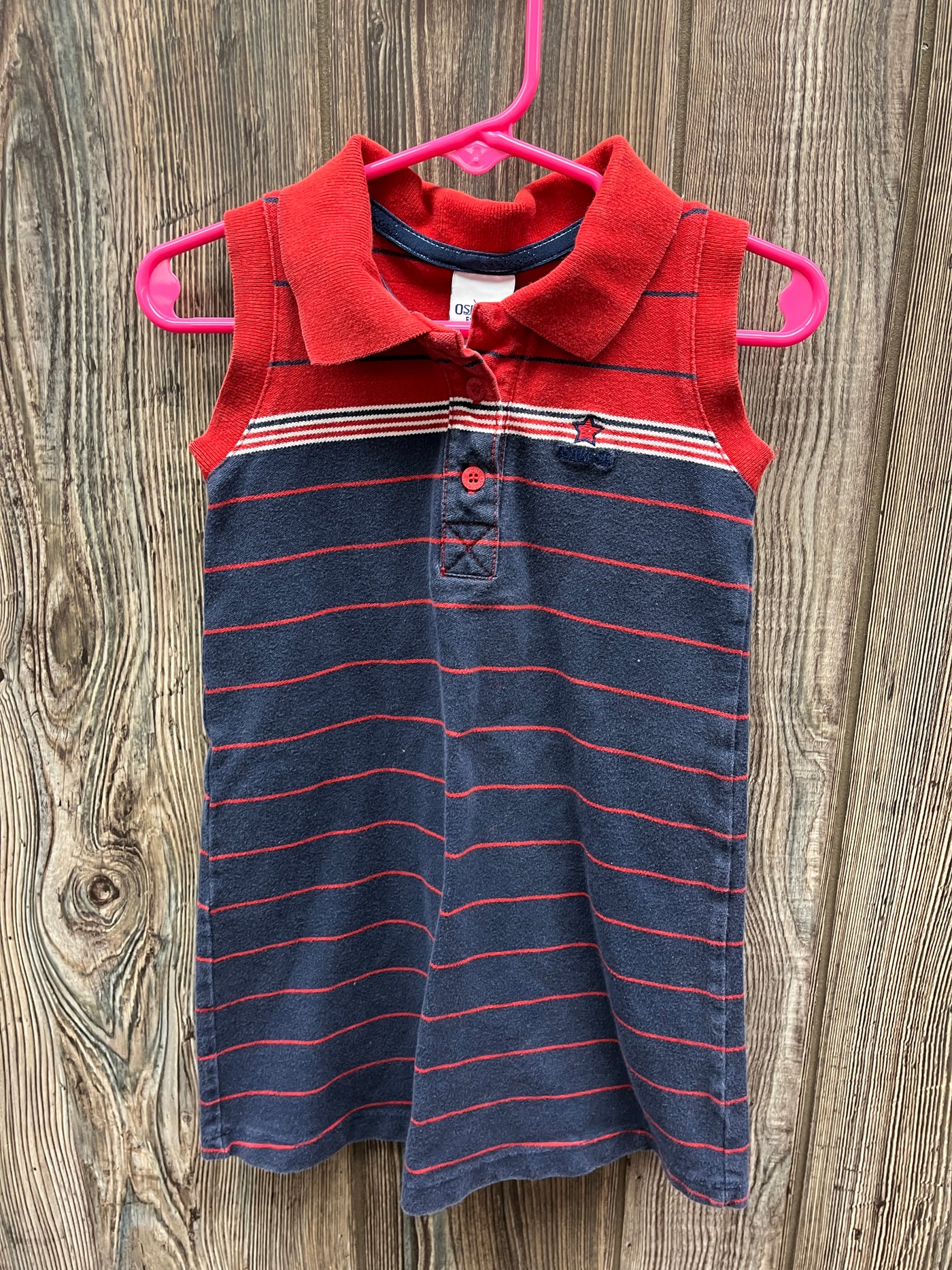 Girl 3T Red White and Blue Striped Dress