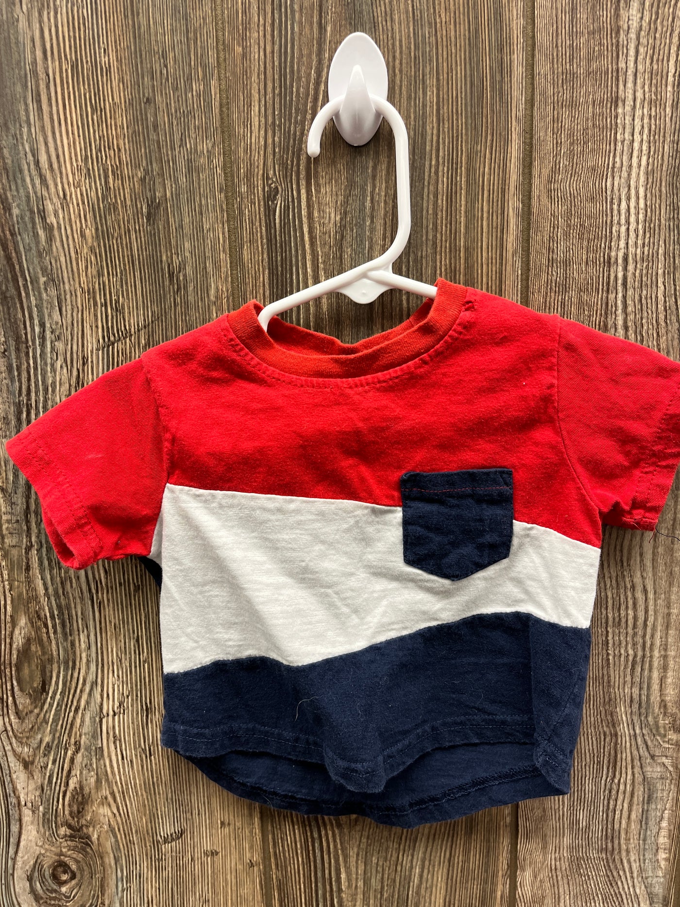 Boys 12 mo Red White and Blue Short Sleeve Shirt with Pocket