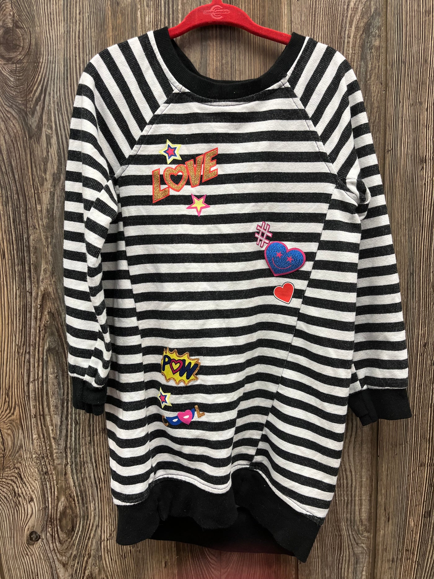 Girls 5 Black and White Long Sleeve Top