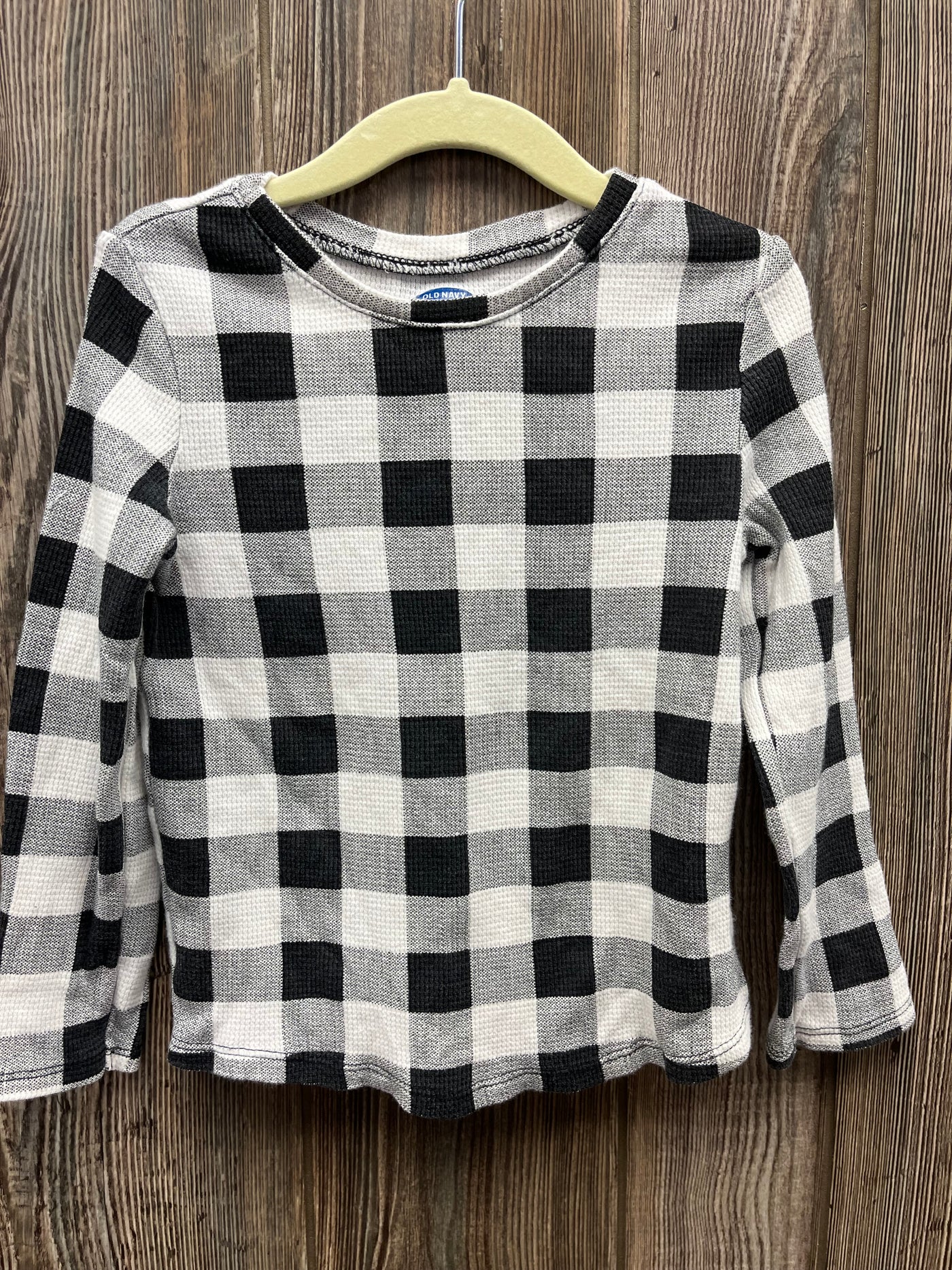 Girls 5T Black and White Checkered Long Sleeve Shirt