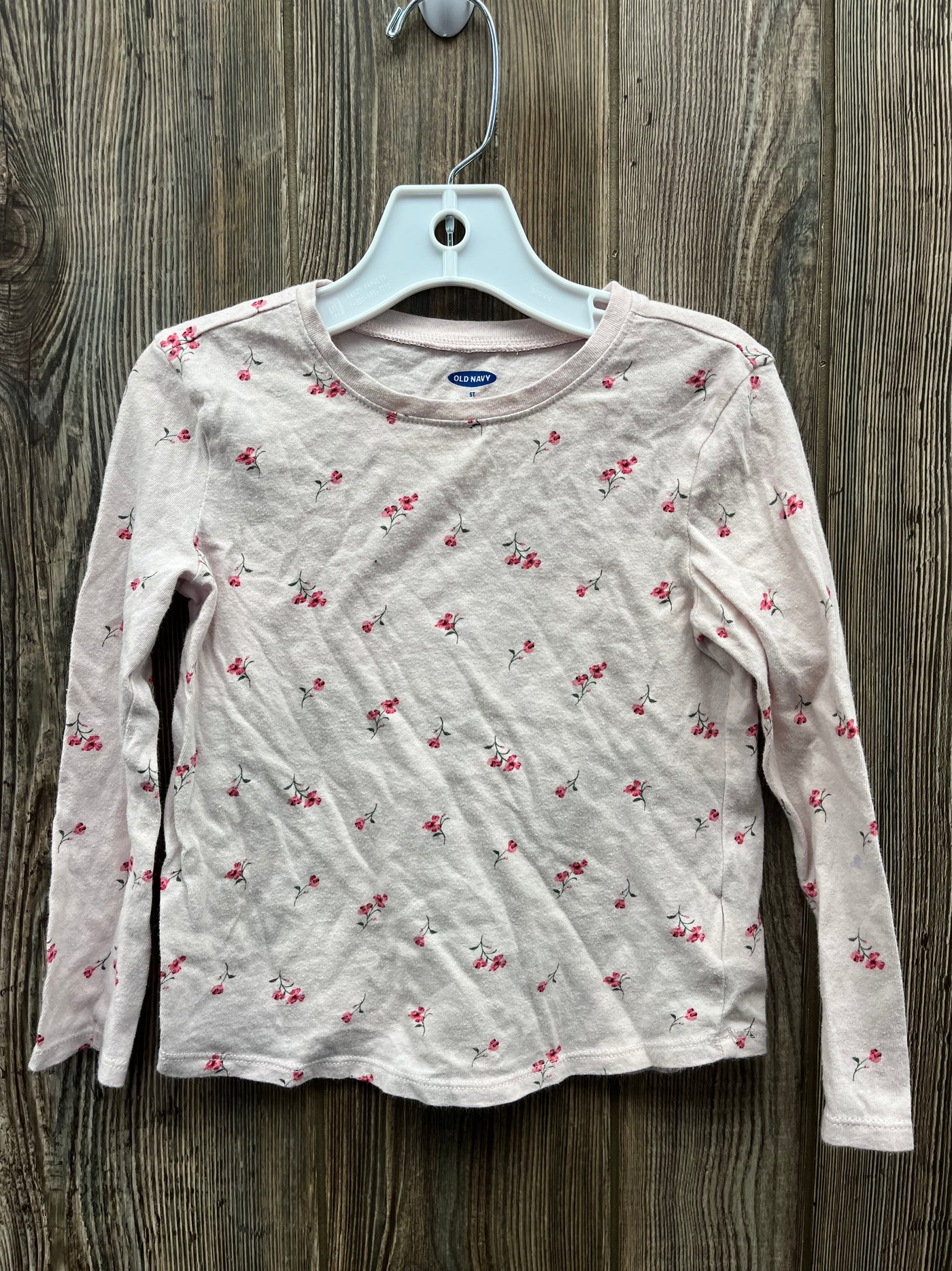 Girls Light Pink with Flowers Long Sleeve Shirt