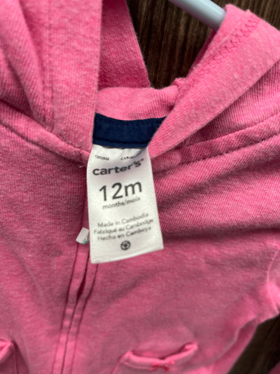 Girls 12 mo Pink Zip Up Hoodie