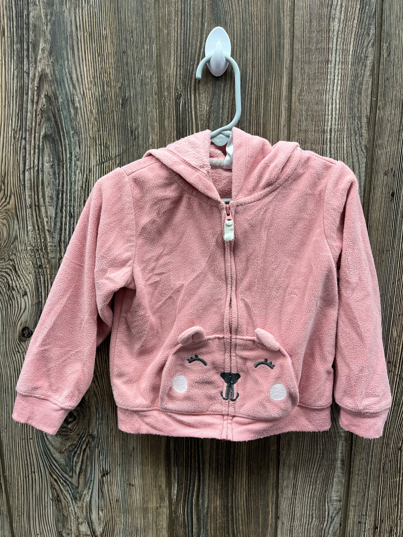 Girls 24 mo Pink Bear Fleece Zip Up Hoodie