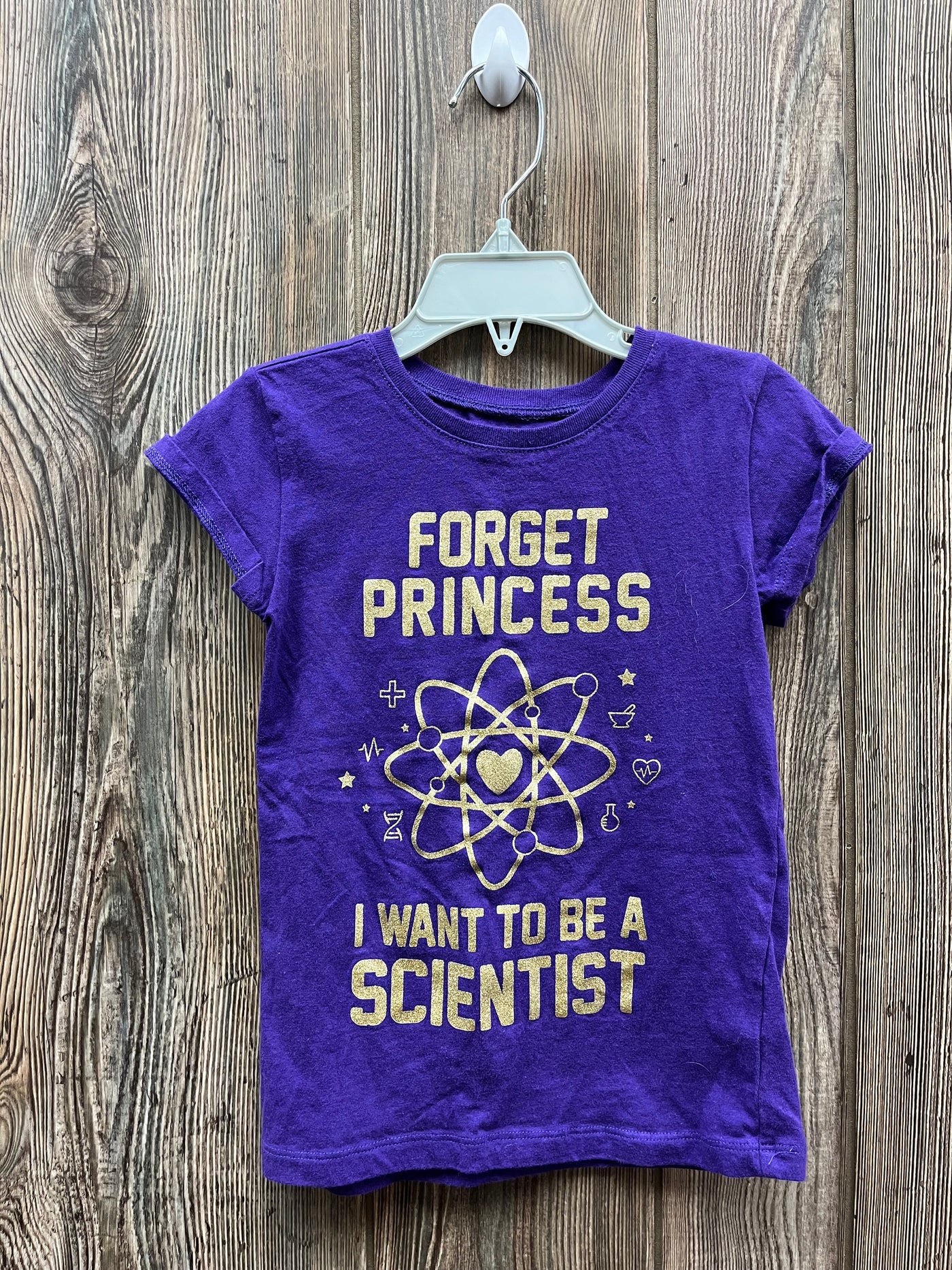 Girls 4 Purple Forget Princess Short Sleeve Top