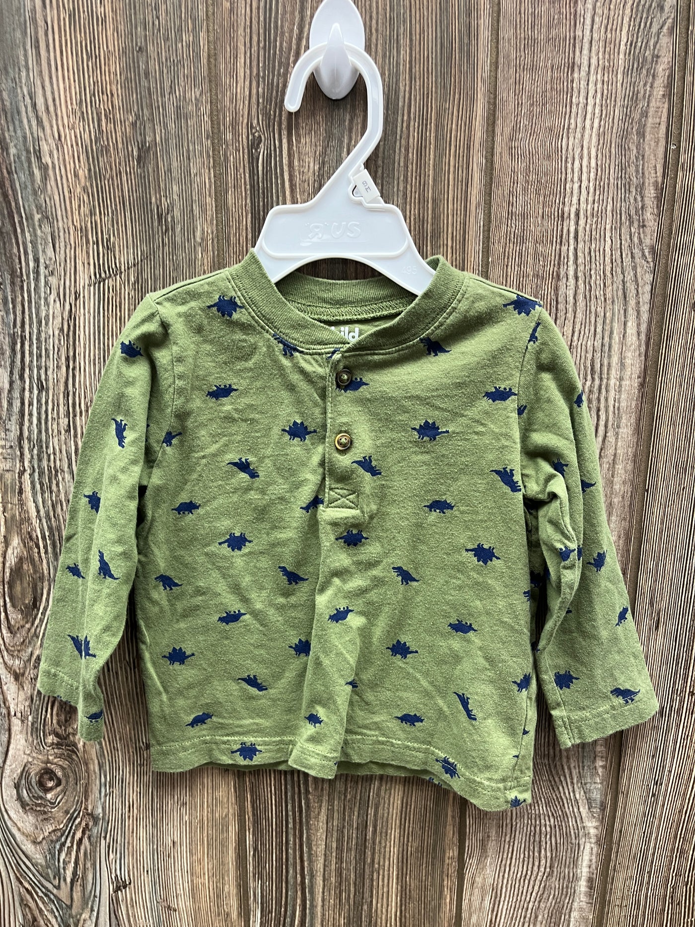 Boys 18 mo Green Dinosaur Long Sleeve Shirt