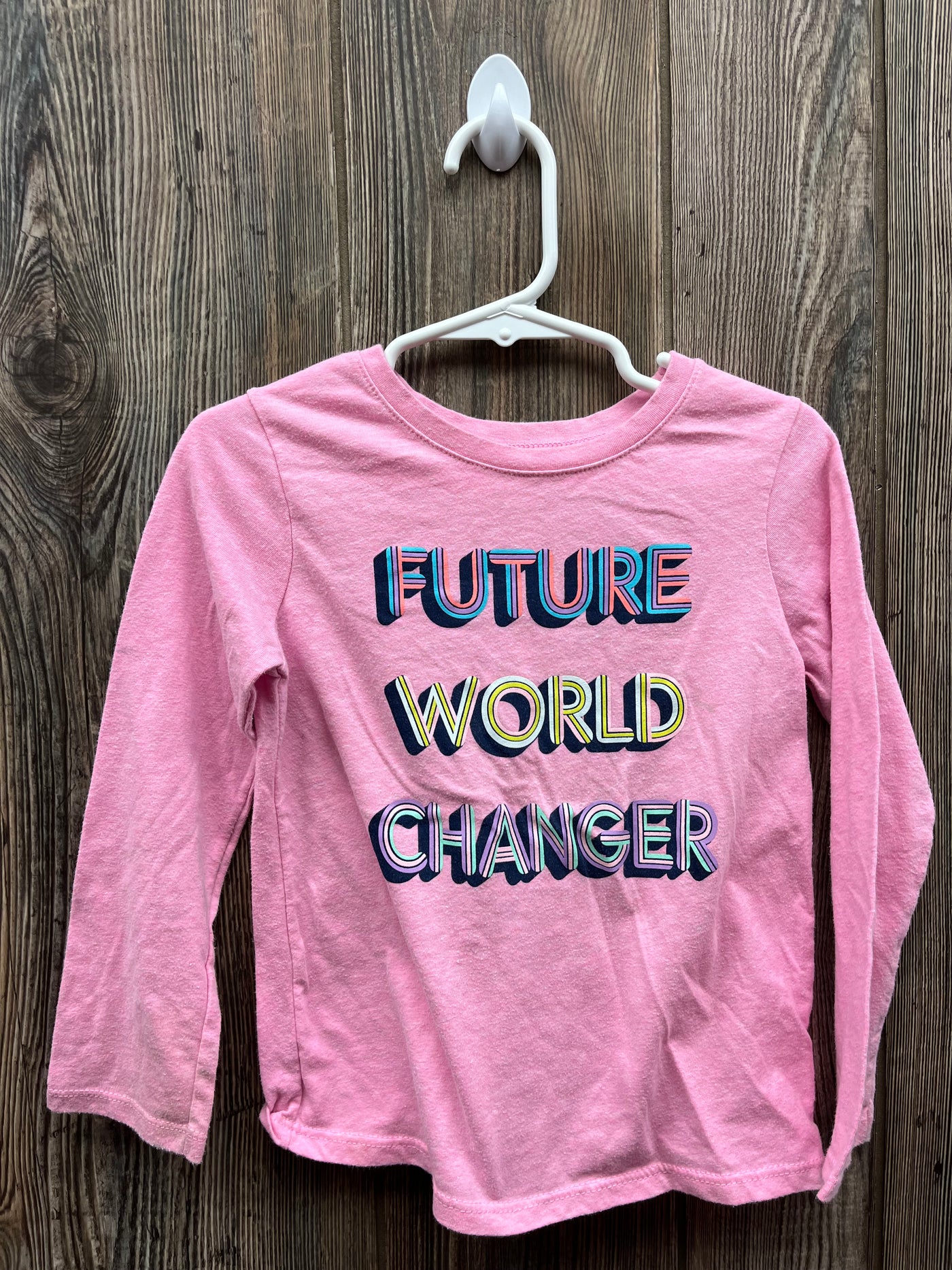 Girls 4T Pink World Changer Long Sleeve Top