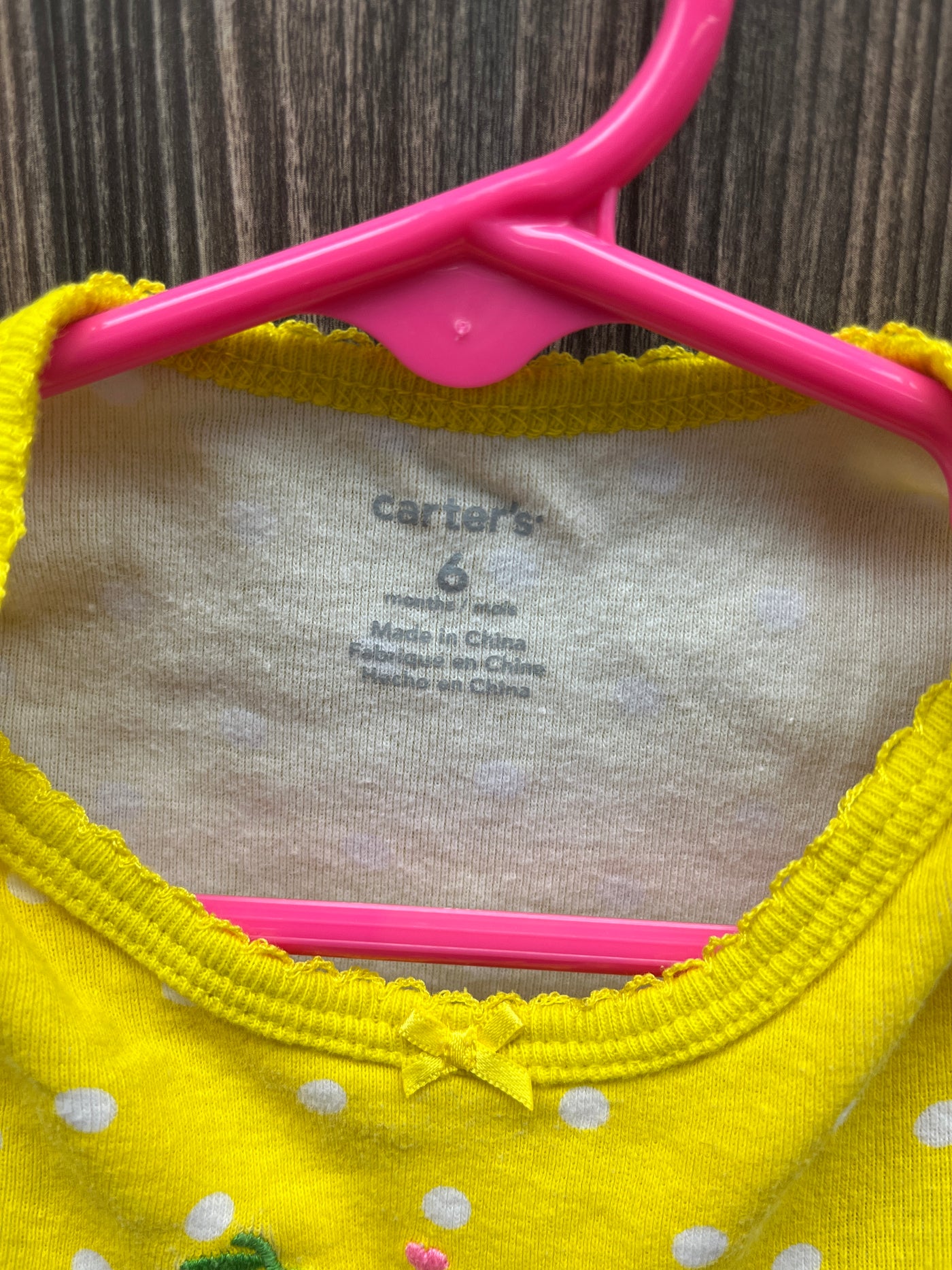 Girl 6 mo Yellow Short Sleeve Onesie with Fruit