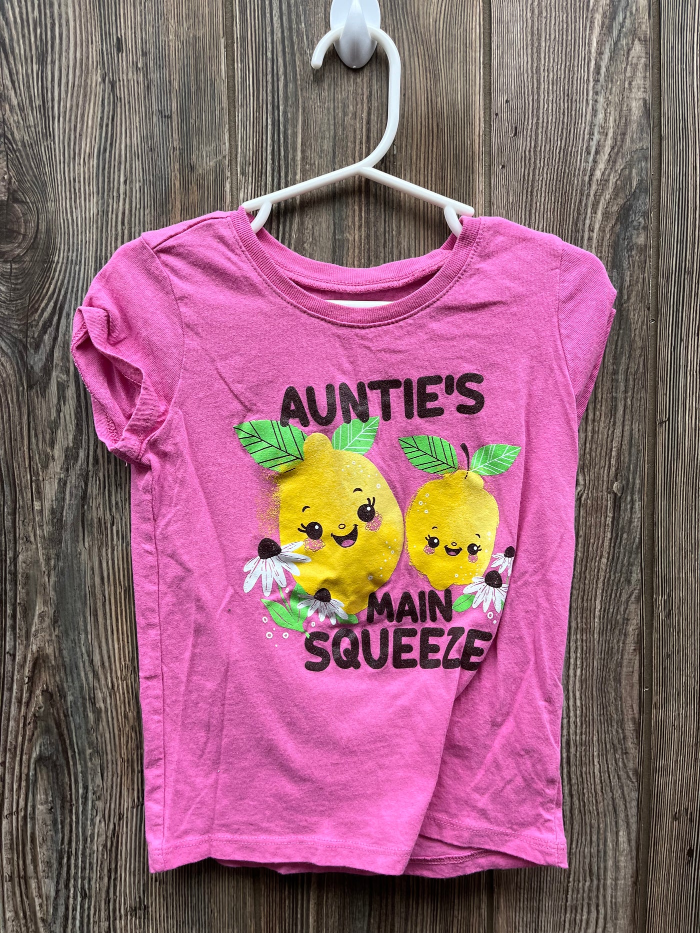 Girls 4T Pink Auntie Short Sleeve Top