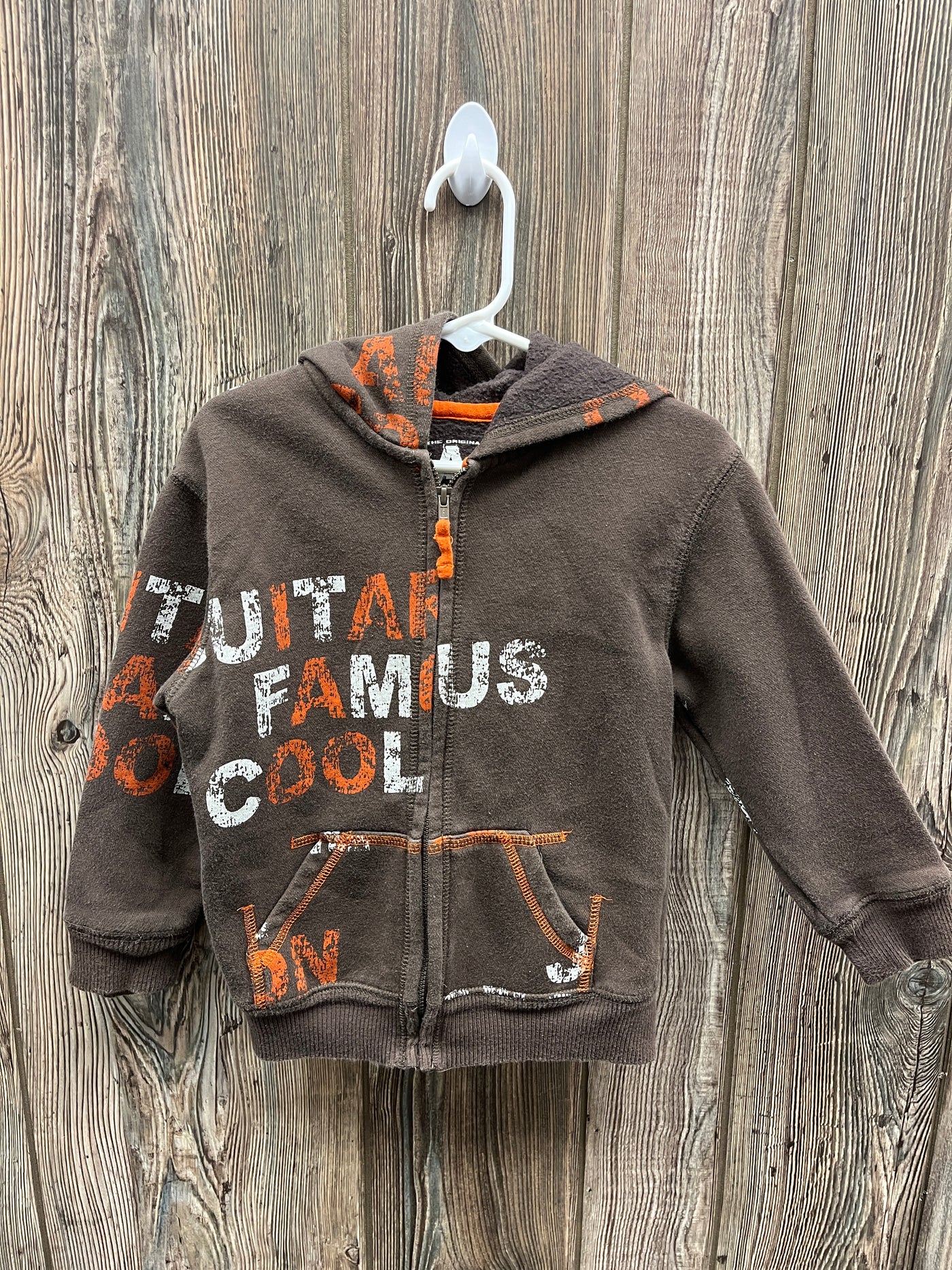 Boys 4T Brown Zip Up Hoodie Famous