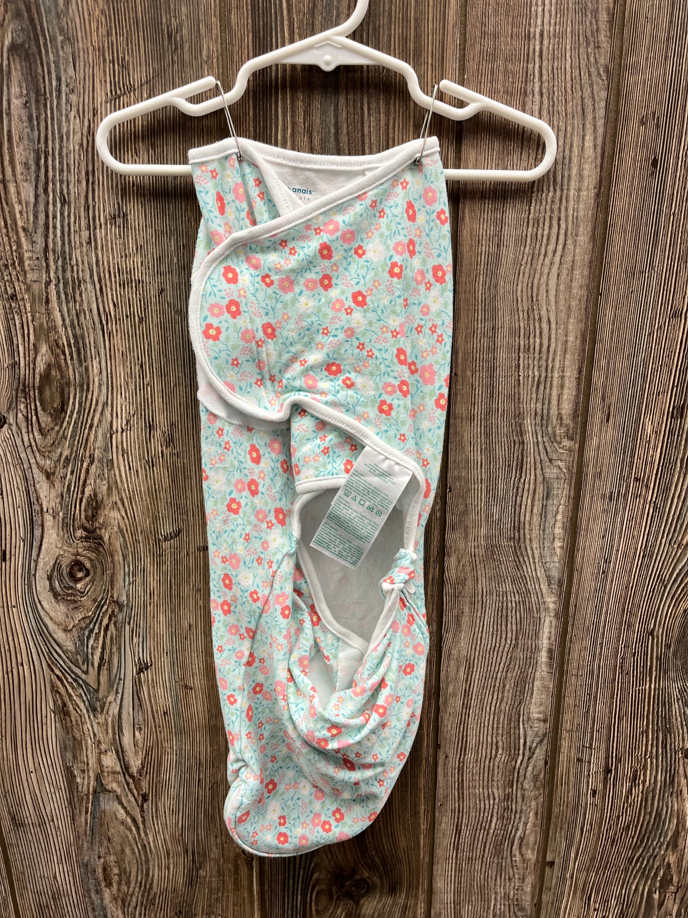 Girls Small/Medium Blue with Pink Flowers Swaddle Me Sleep Sack