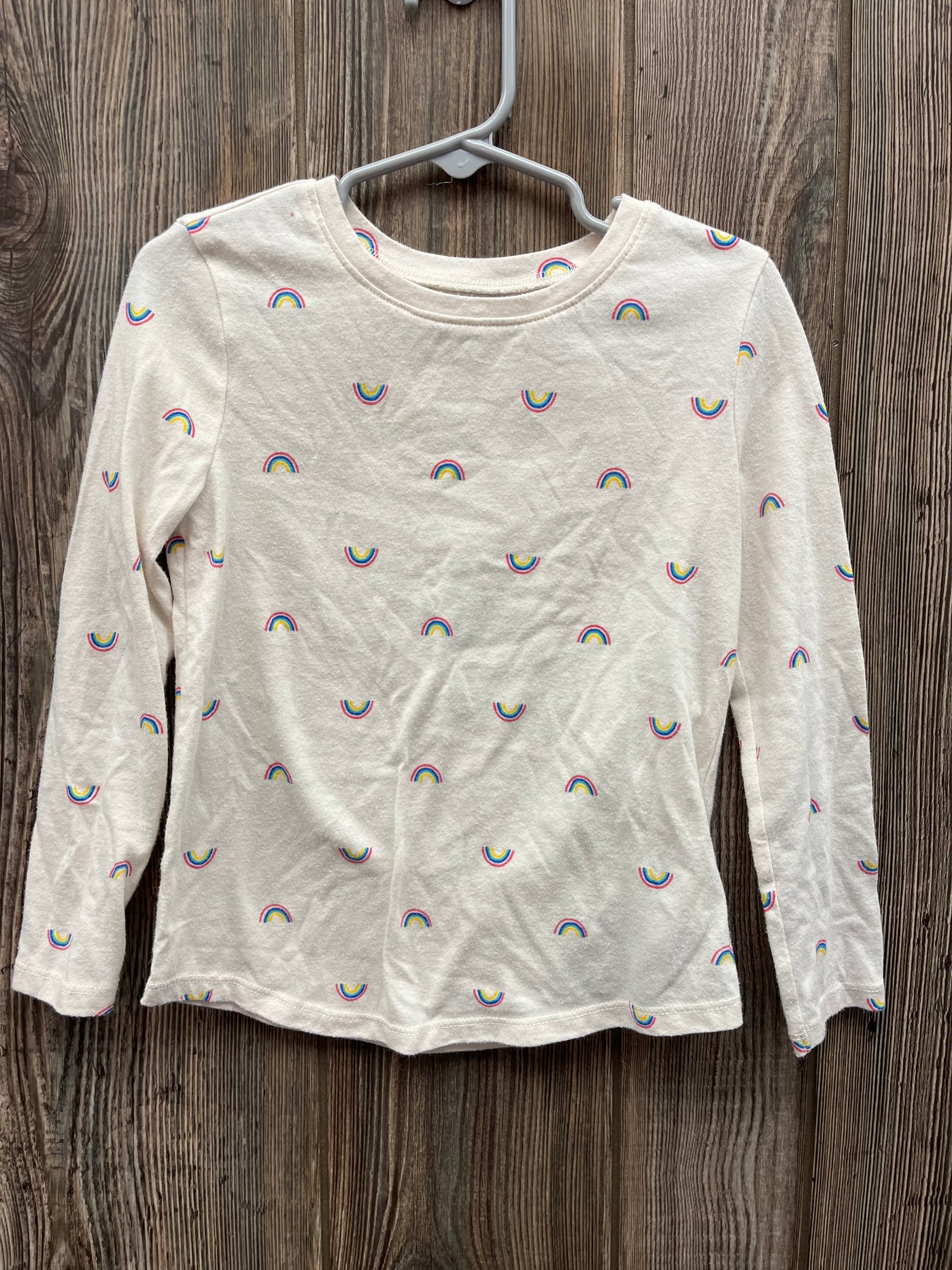 Girls White with Rainbows Long Sleeve Shirt