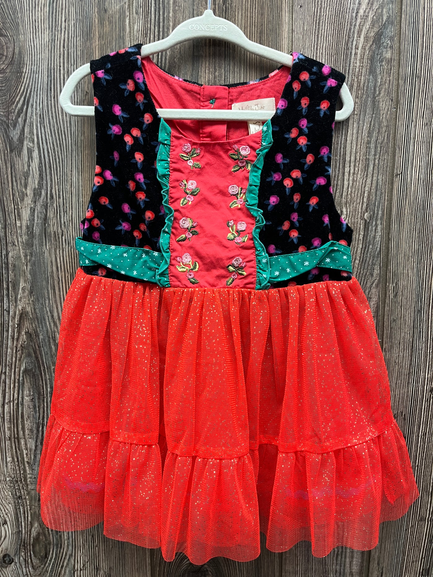 Girl 6 Red with Flowers Matilda Jane Tank Top