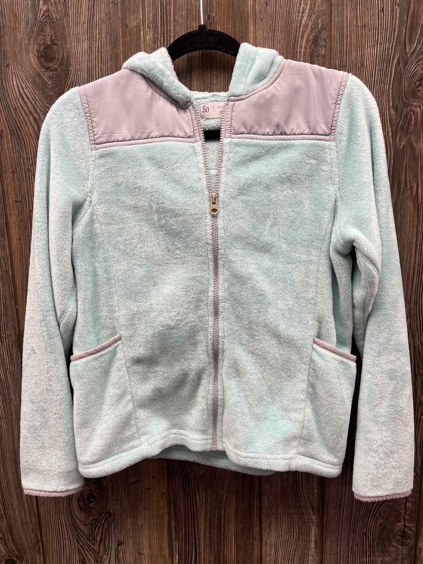 Girls 14/16 Light Blue Zip Up Hoodie