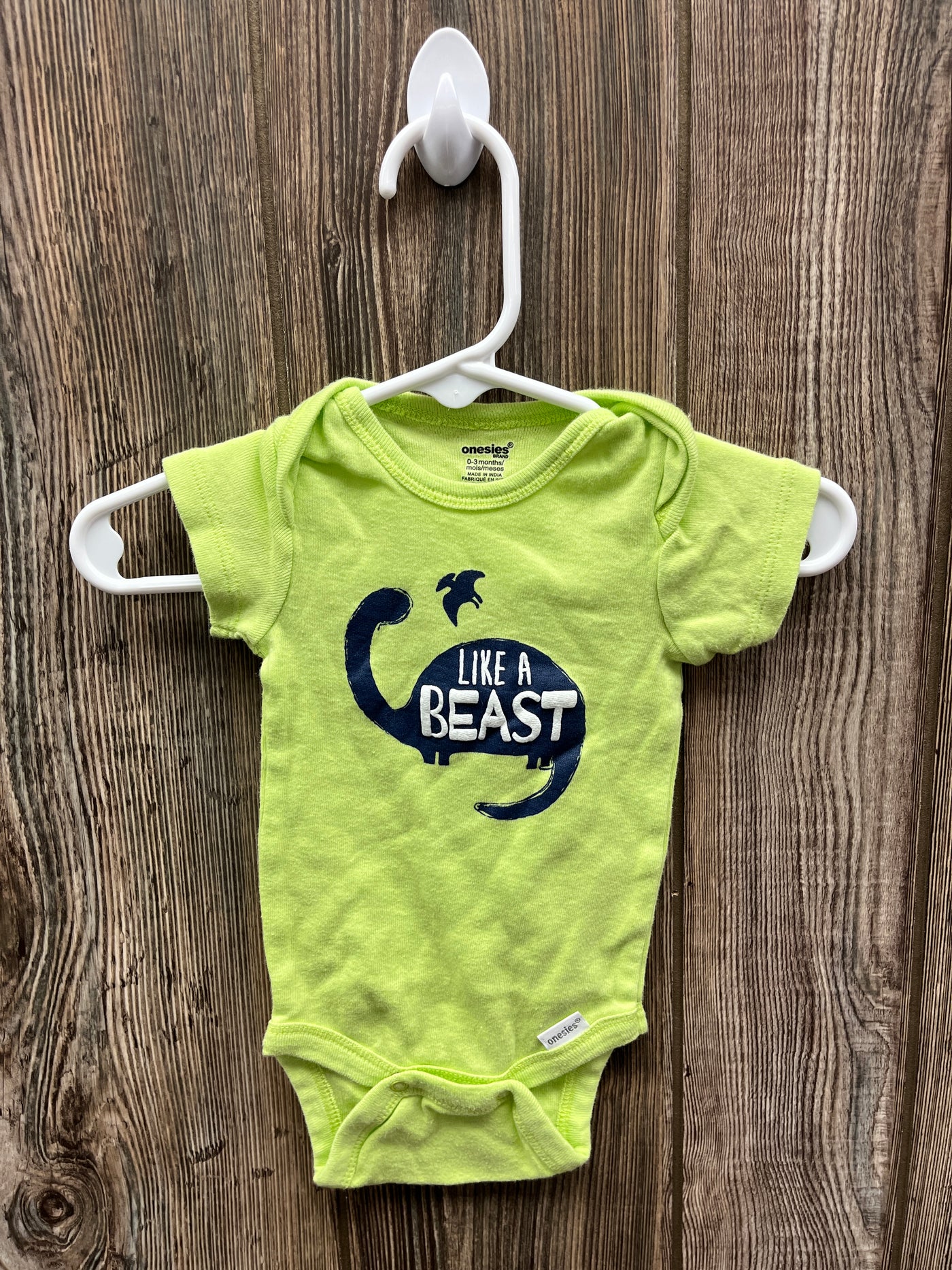 Boys 0-3 mo Like a Beast Dinosaur Onesie