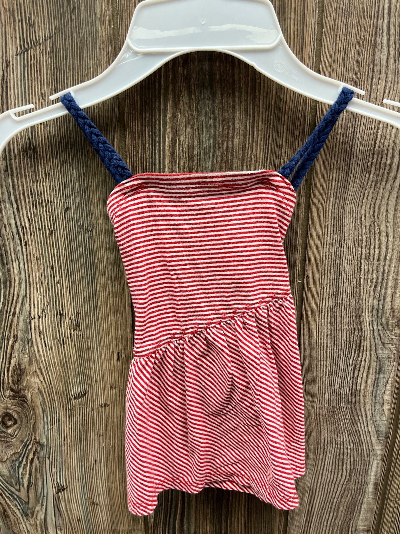 Girls 2T Red and White Striped Tank Top