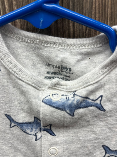 Boys NB Shark Romper