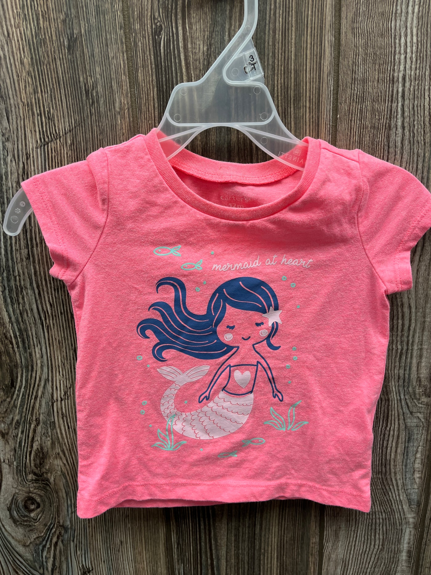 Girl 12 mo Pink Mermaid Short Sleeve Shirt