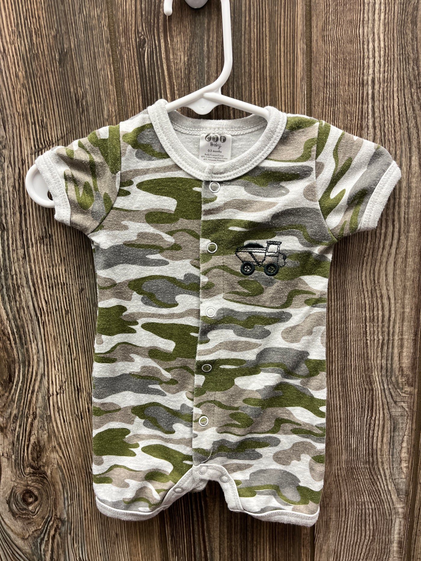 Boys 0-3 mo Camo Romper