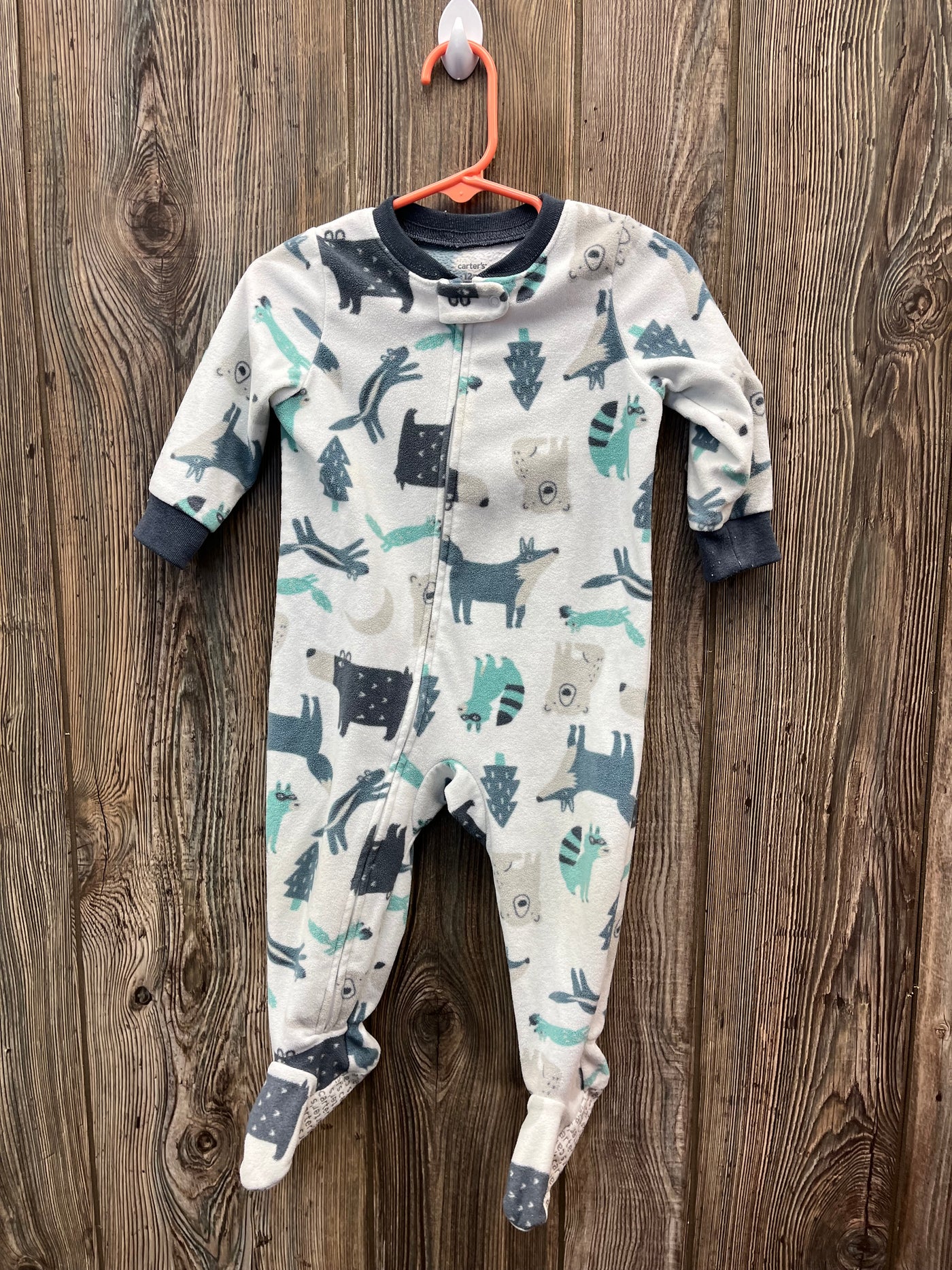 Boys 12 mo Blue Animal Fleece Sleeper