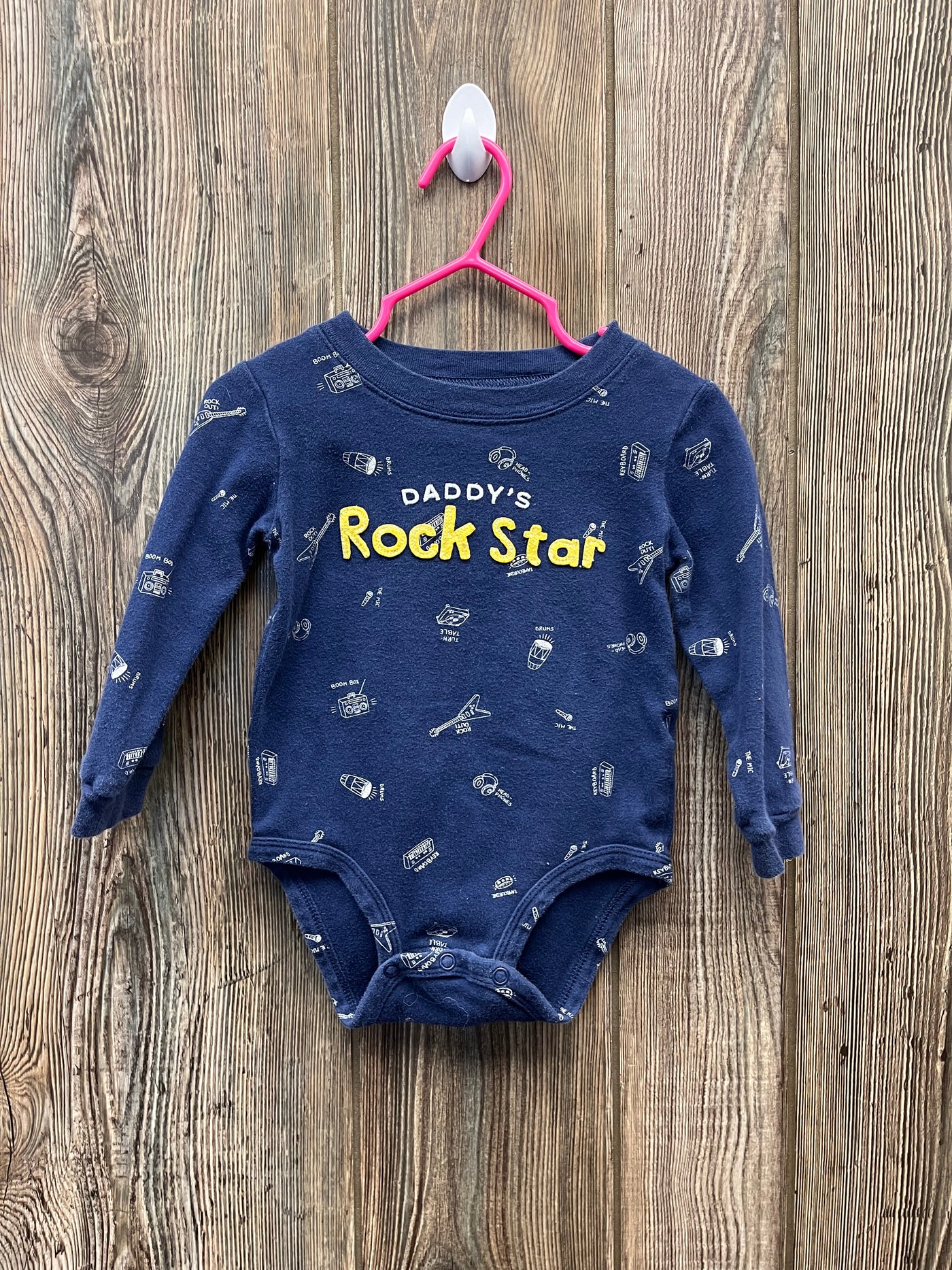 Boys 18 mo Daddys Rockstar Long Sleeve Onesie