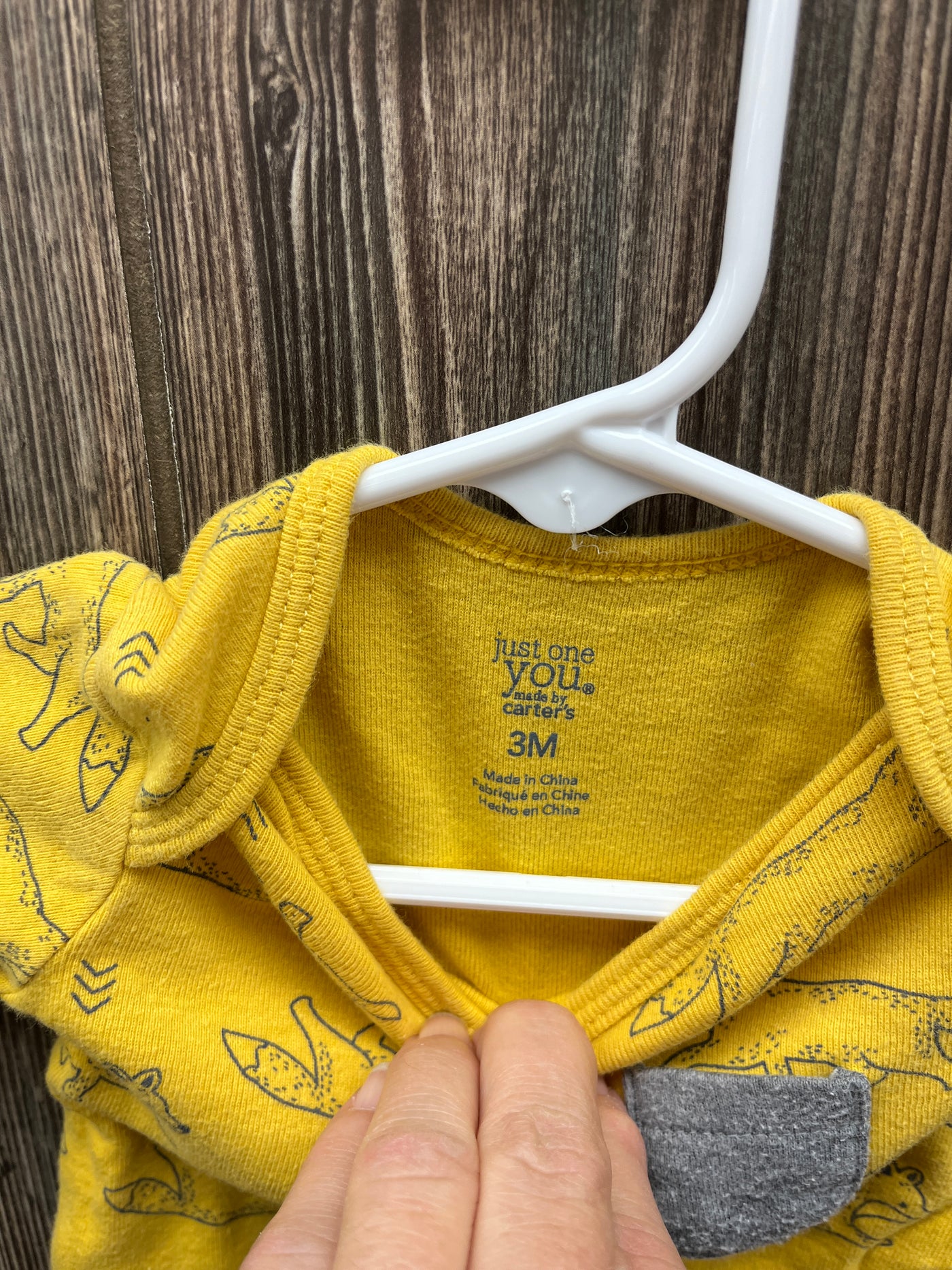 Boys 3 mo Yellow Fox Long Sleeve Onesie