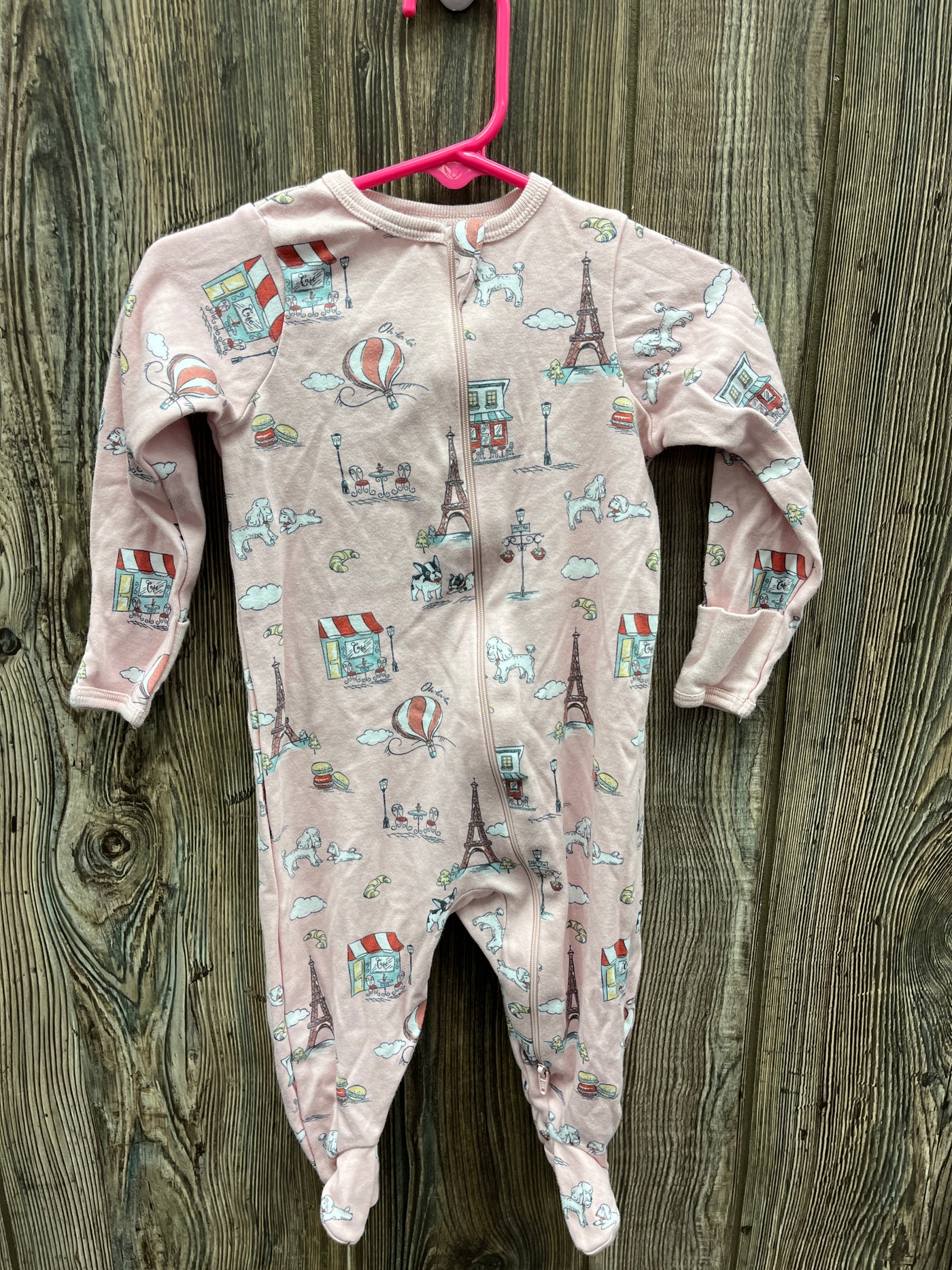 Girls 6-9 mo Pink Paris Sleeper