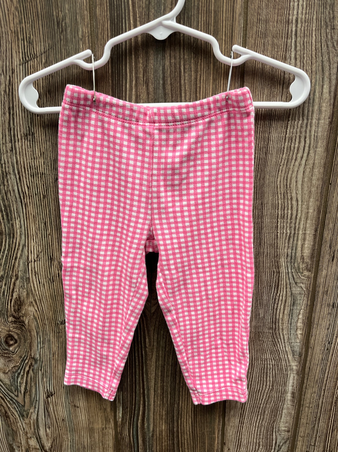 Girls 12 mo Pink and White Checkered Pants