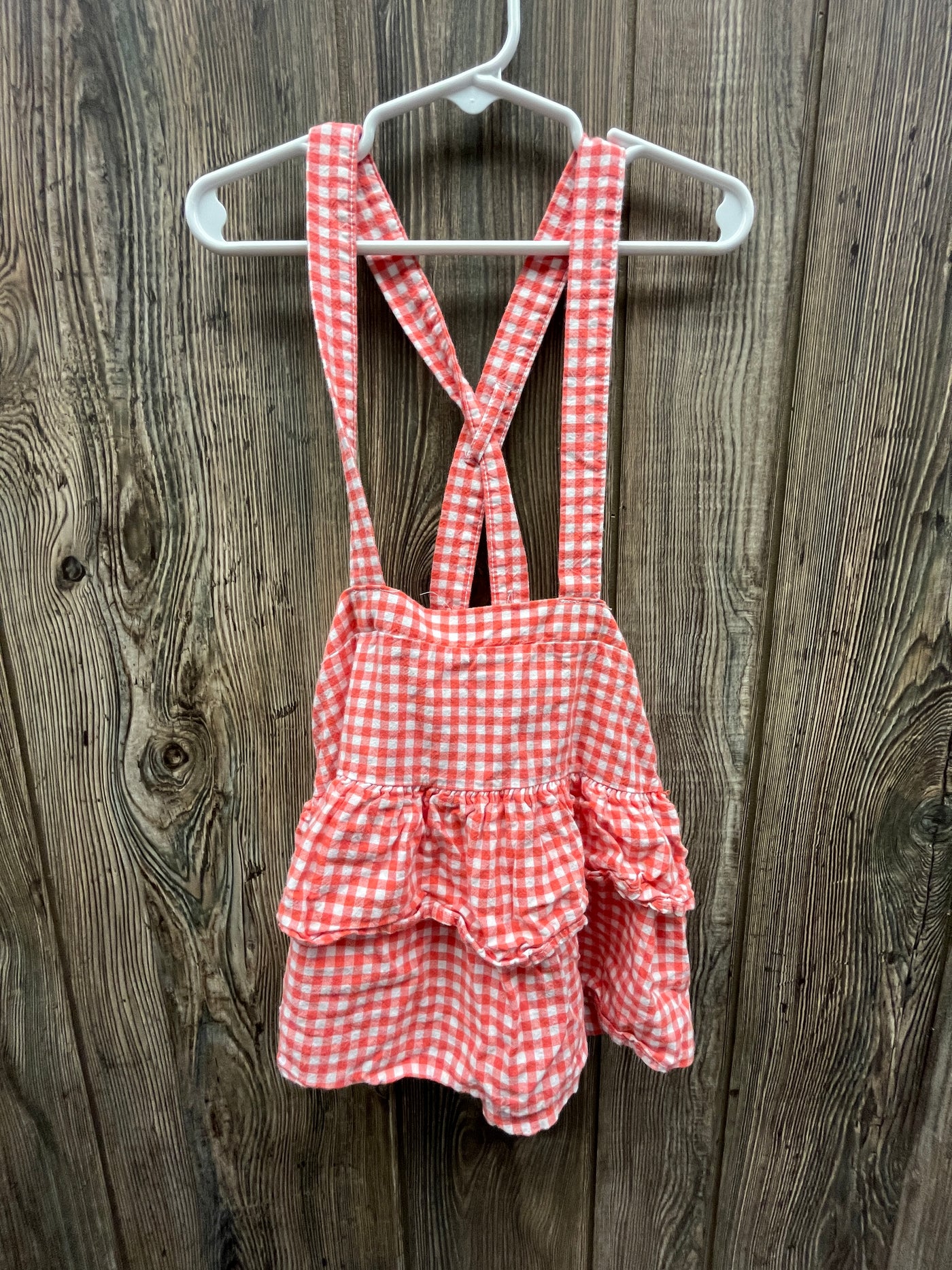 Girls 4T Checkered Overall Dress Skirt