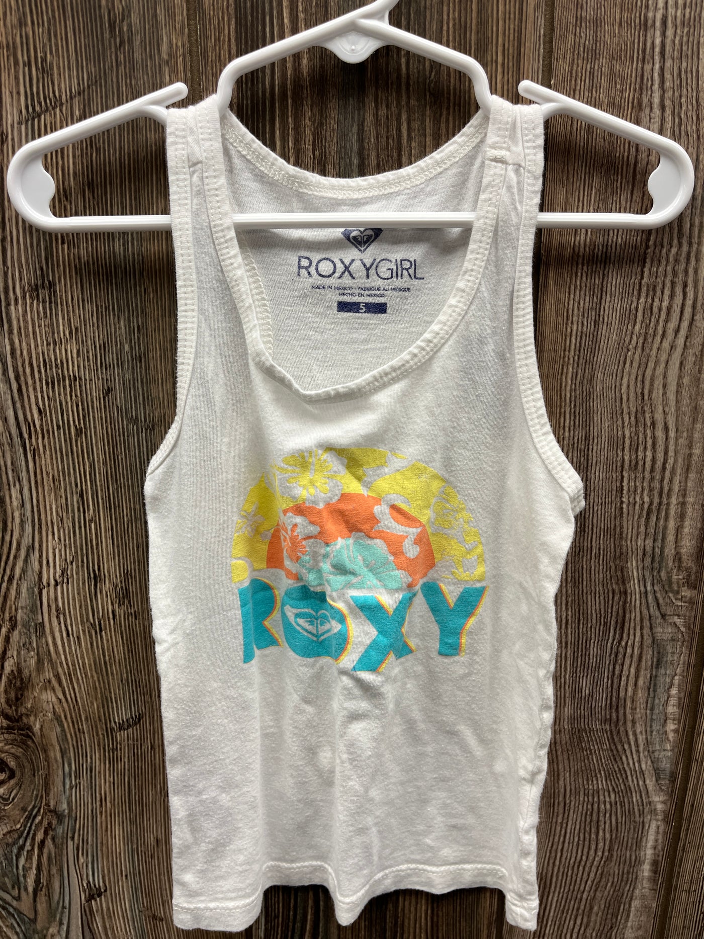 Girl 5 White Roxy Tank Top