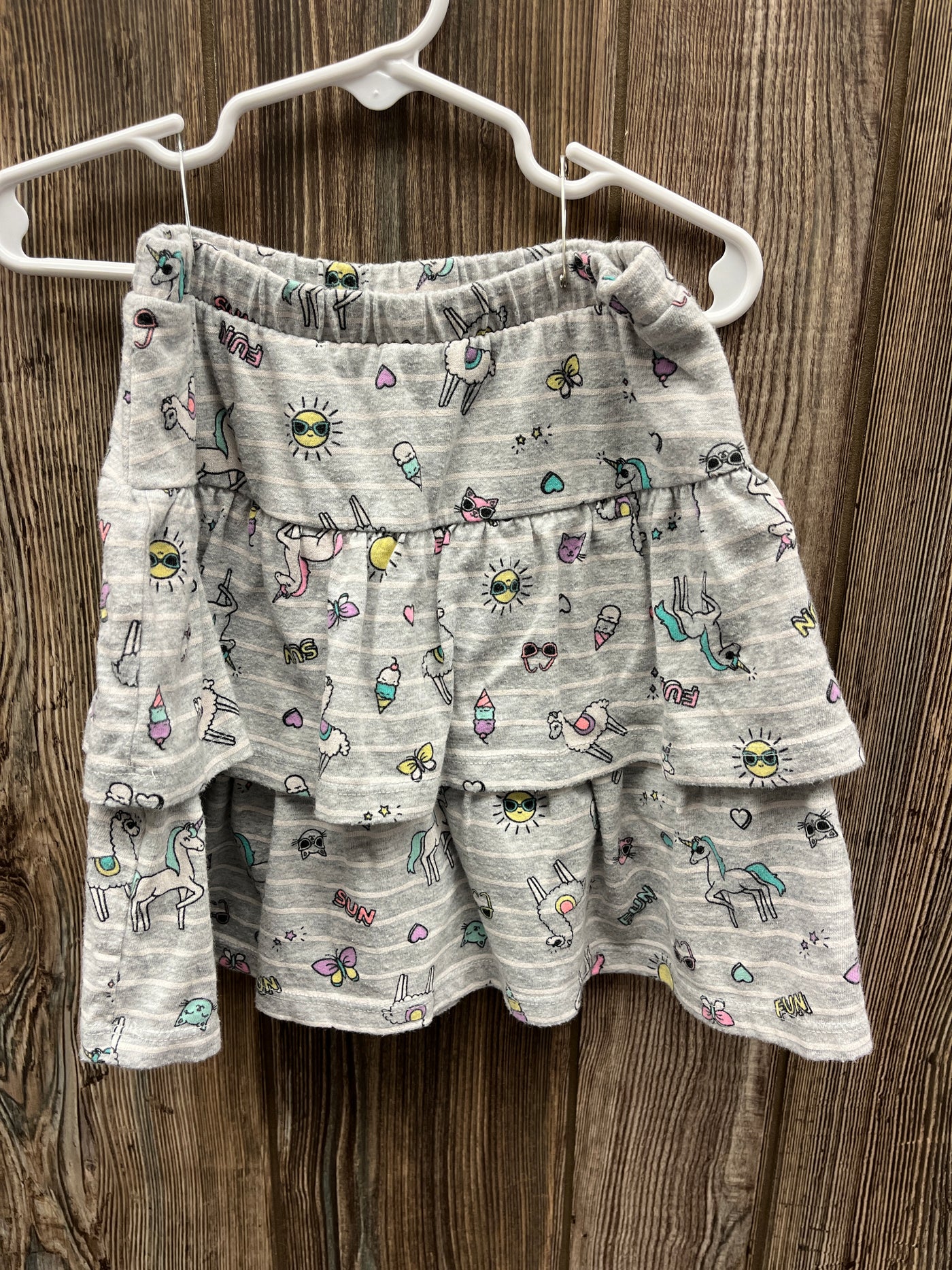 Girl 7 Gray Unicorn Skirt