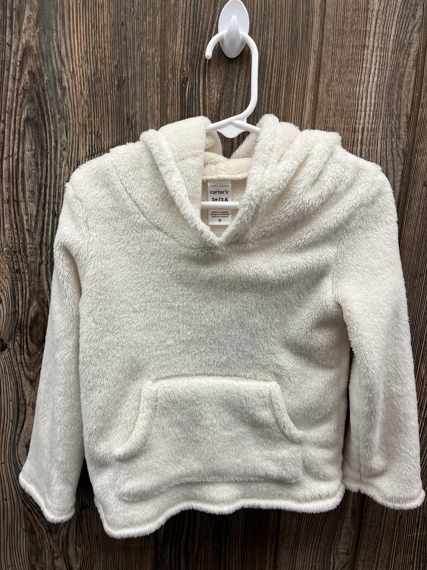 Girls 3T White Fuzzy Hoodie