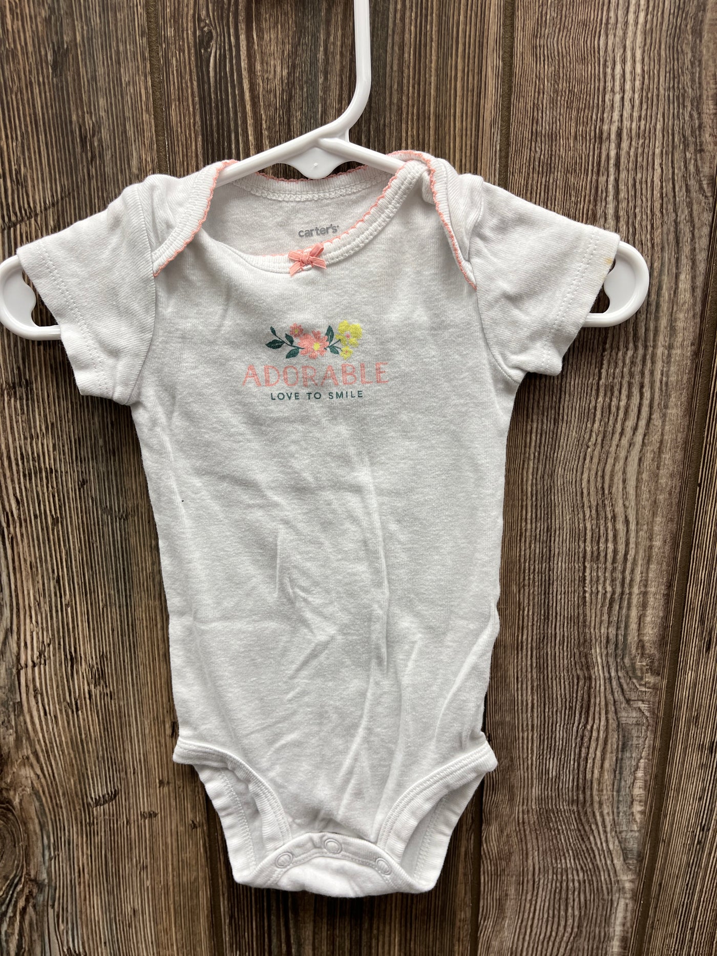 Girl 6 mo Adorable Short Sleeve Onesie