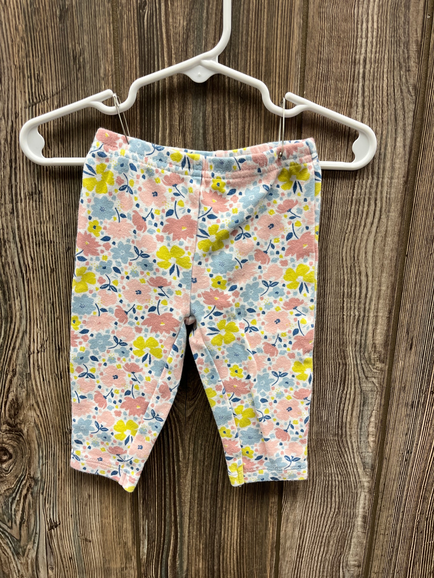 Girl 3-6 mo Pink and Yellow Flower Pants