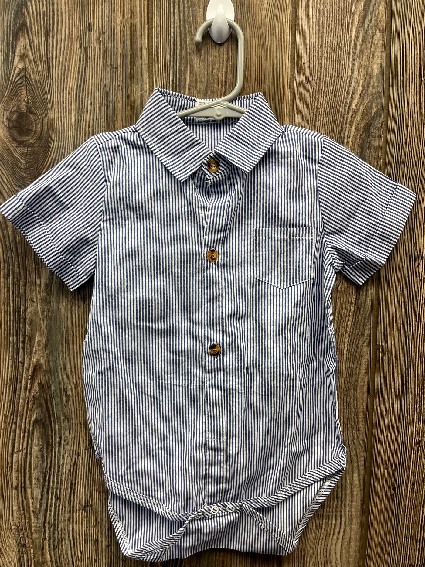 Boys 18-24 mo Blue Button-Down Short Sleeve Onesie