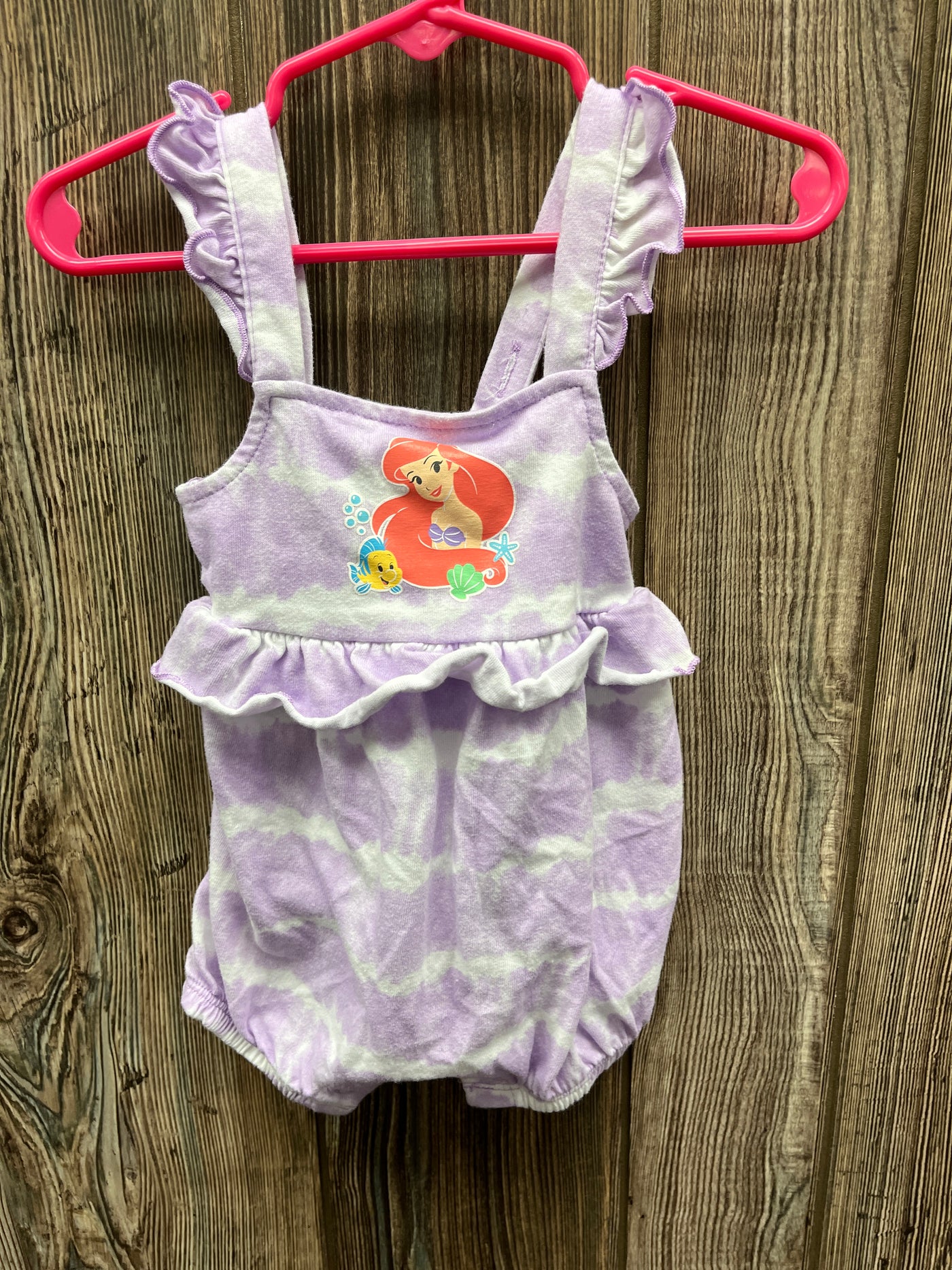 Girl 3-6 mo Little Mermaid Purple Overalls