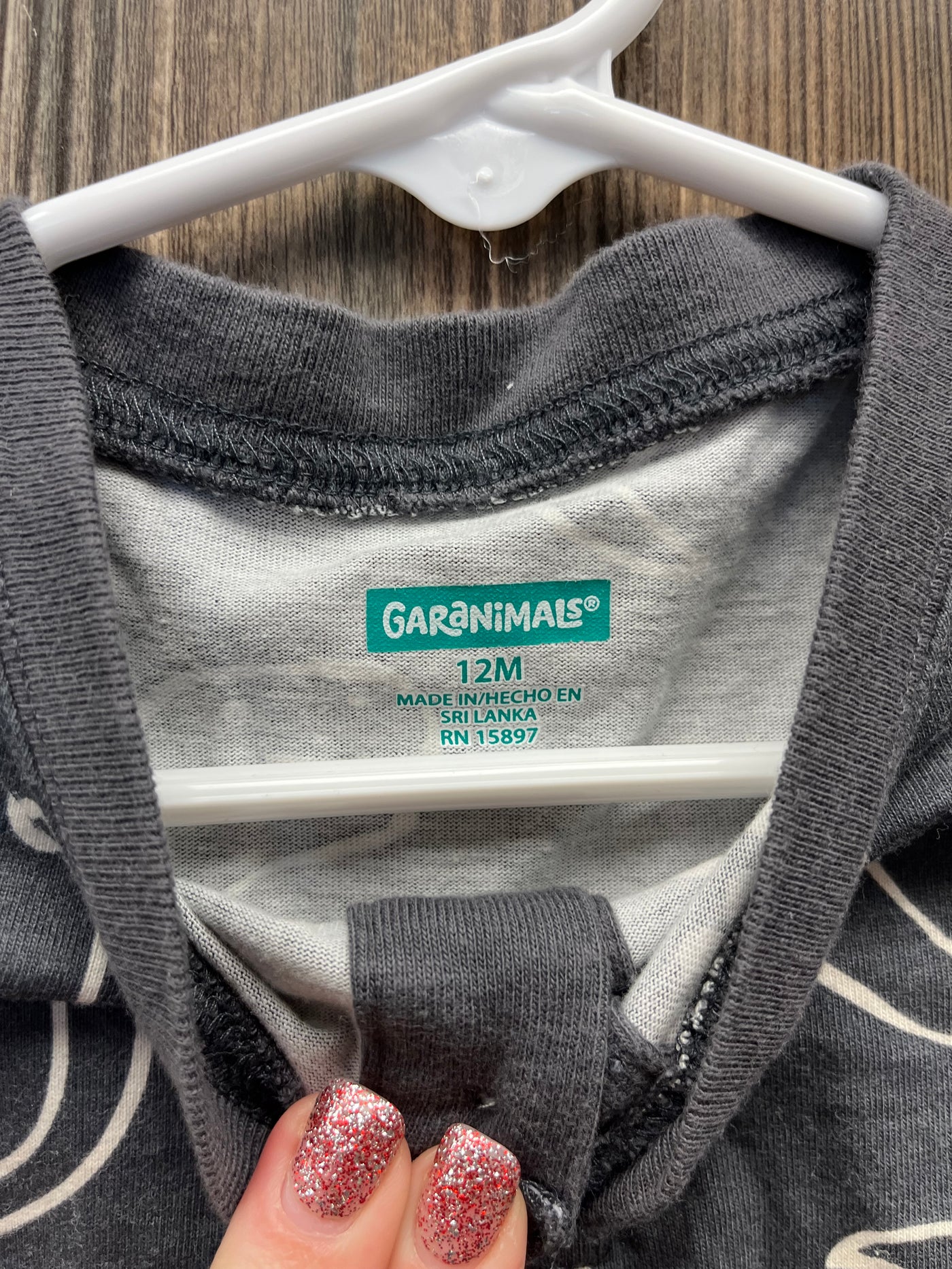 Boys 12 mo Gray Dinosaurl Long Sleeve Onesie