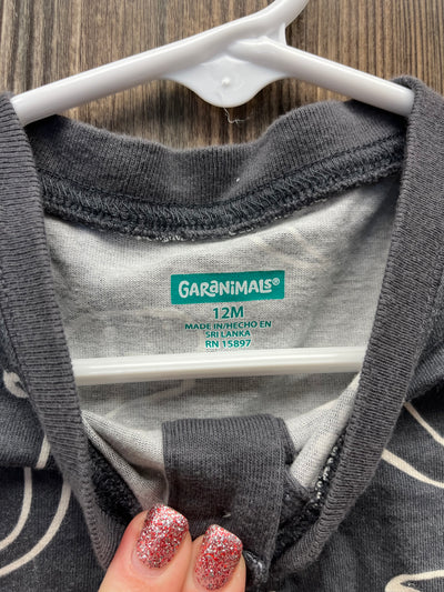 Boys 12 mo Gray Dinosaurl Long Sleeve Onesie