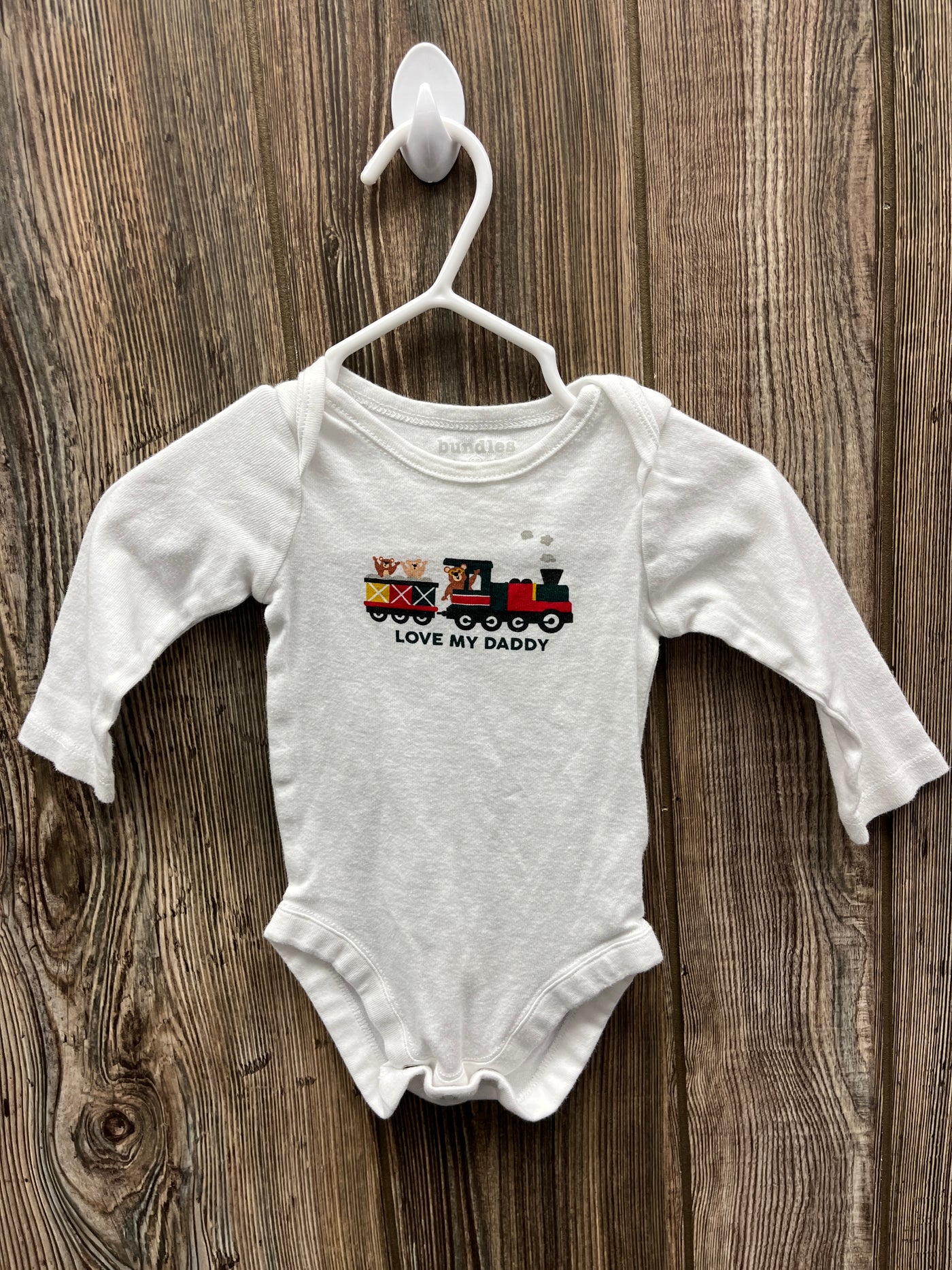 Boys 3-6 mo Train I Love Daddy Long Sleeve Onesie