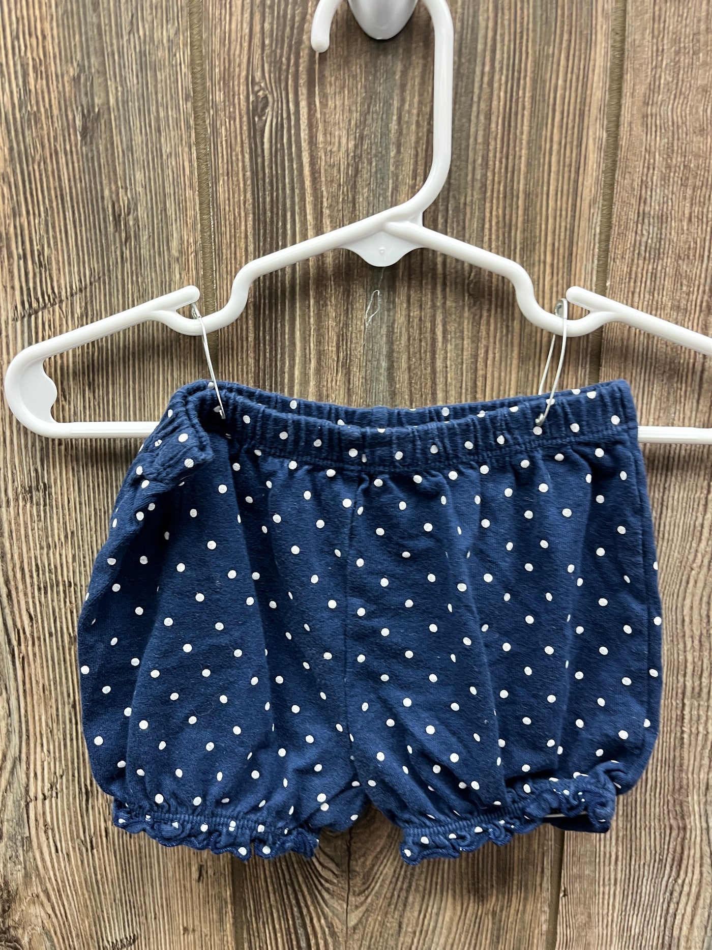 Girls 12 mo Navy Shorts with White Poka Dots