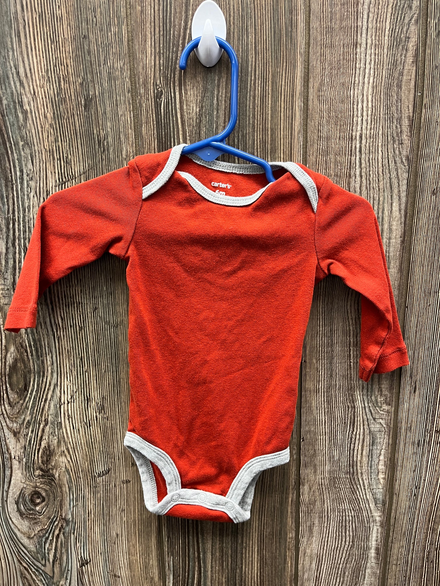 Boys 6 mo Red Long Sleeve Onesie