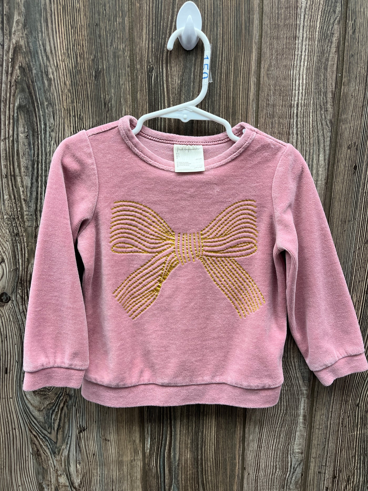 Girls 3T Pink Bow Sweatshirt