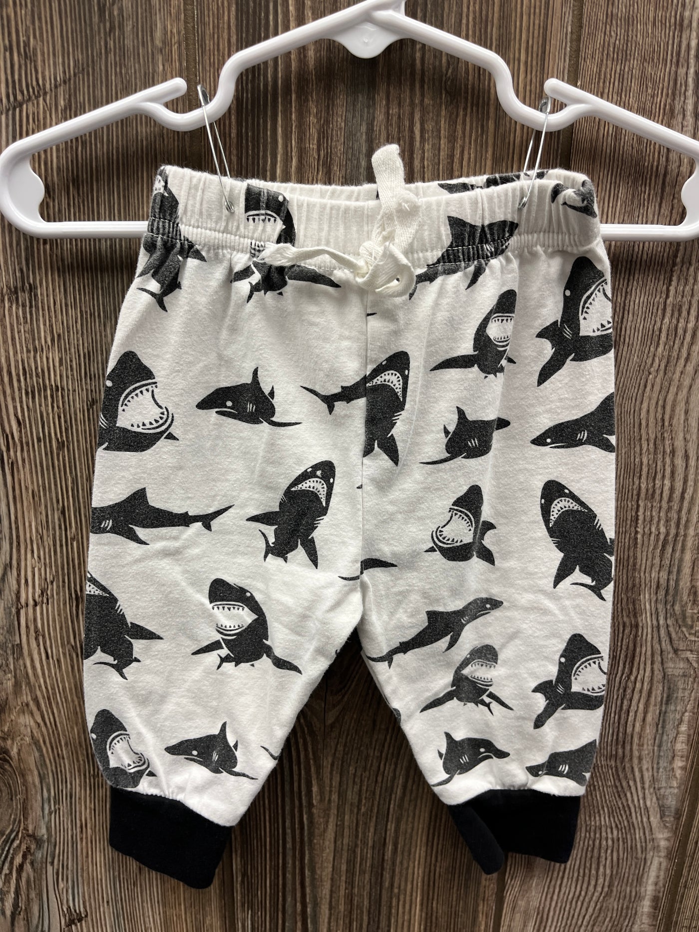 Boys 3 mo White with Sharks Pants