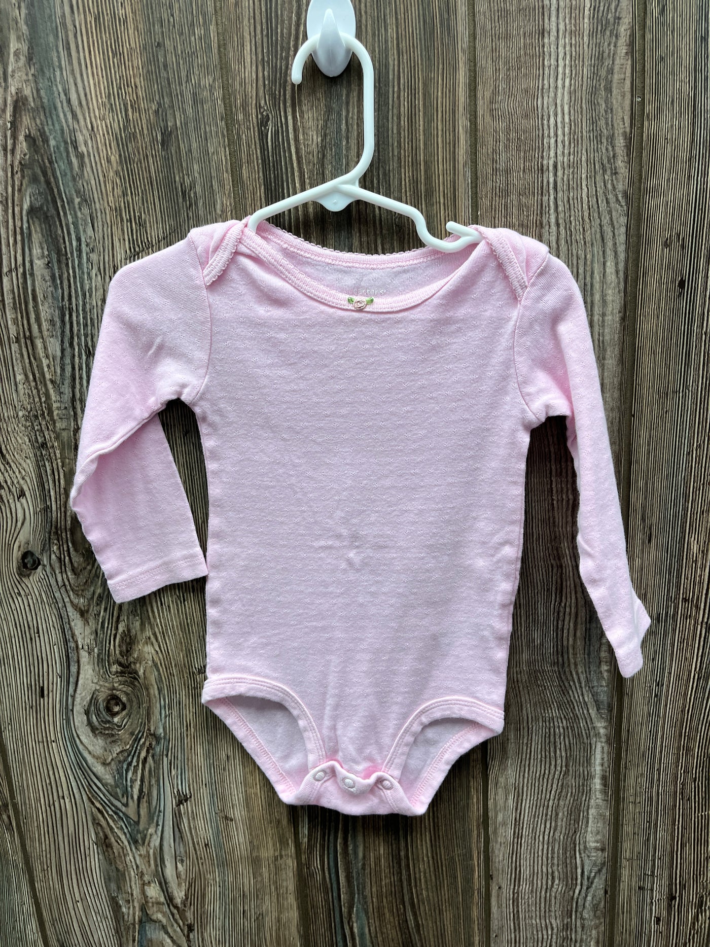 Girl 18 mo Pink Long Sleeve Onesie