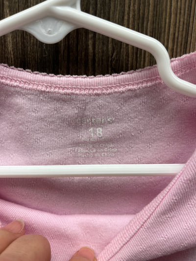 Girl 18 mo Pink Long Sleeve Onesie